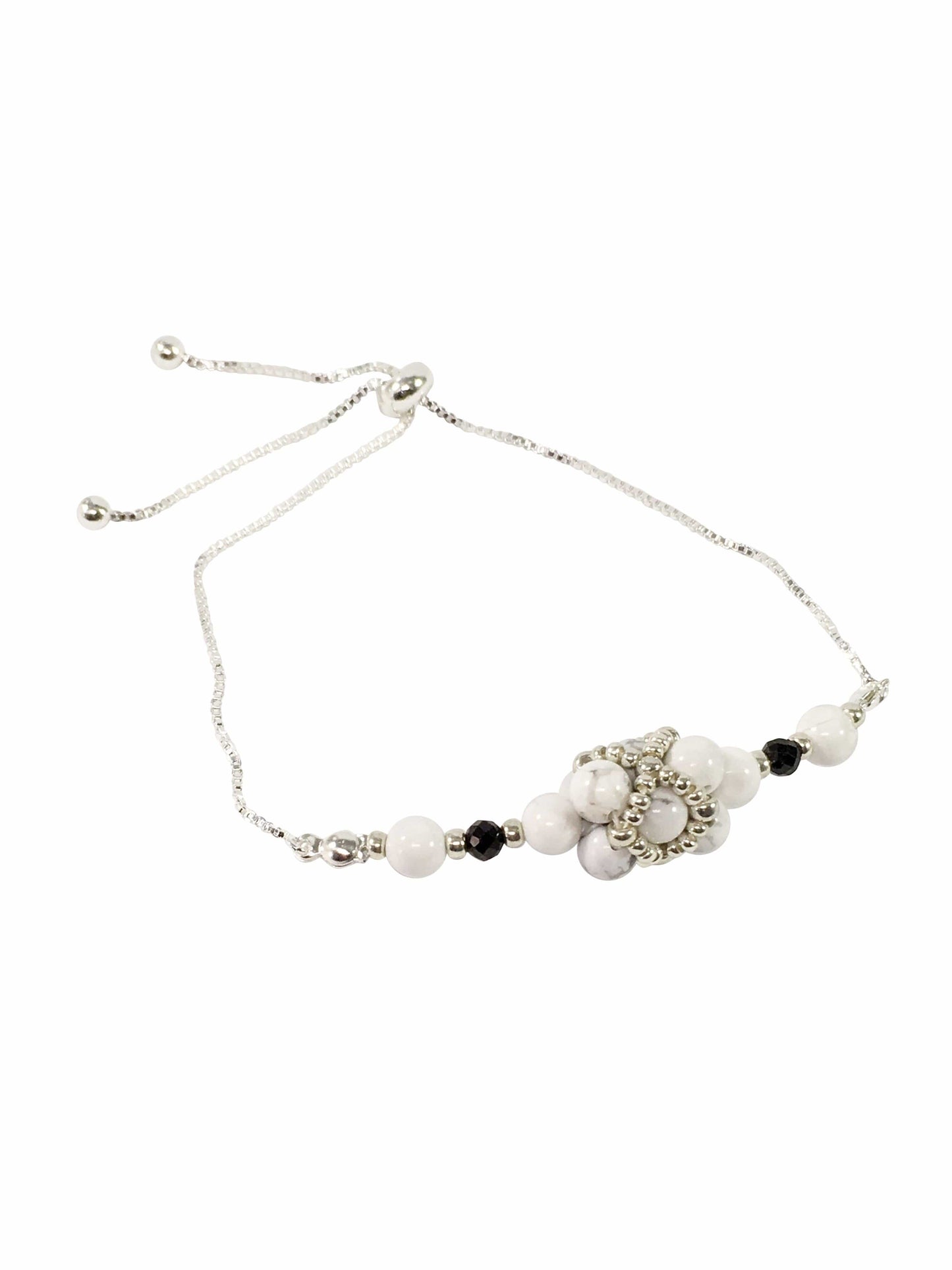 Bracelet Howlite And Black Spinel Bracelet Jewelz Galore Howlite And Black Spinel Bracelet | Jewelz Galore | Jewellery Online