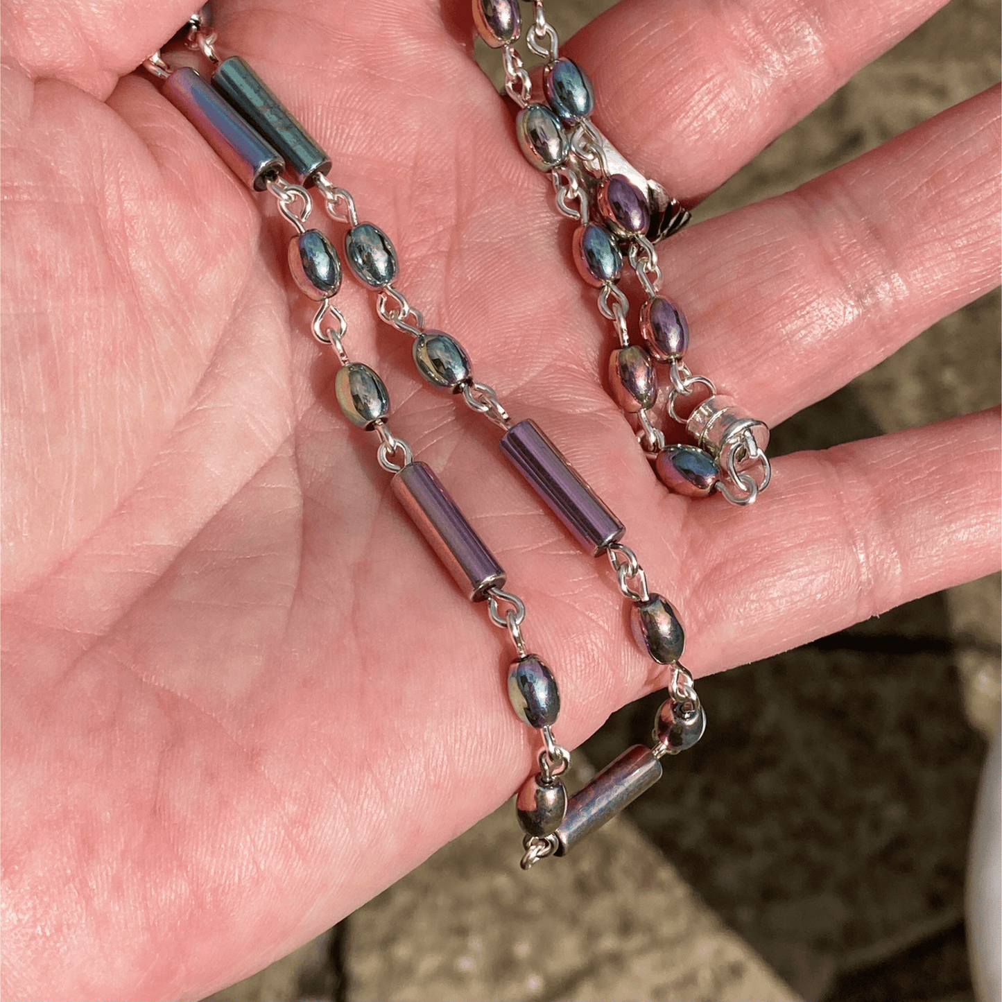 Necklace Pastel Hematite Necklace Set Jewelz Galore Buy Pastel Hematite Necklace Set | Jewelz Galore | Handmade Jewellery