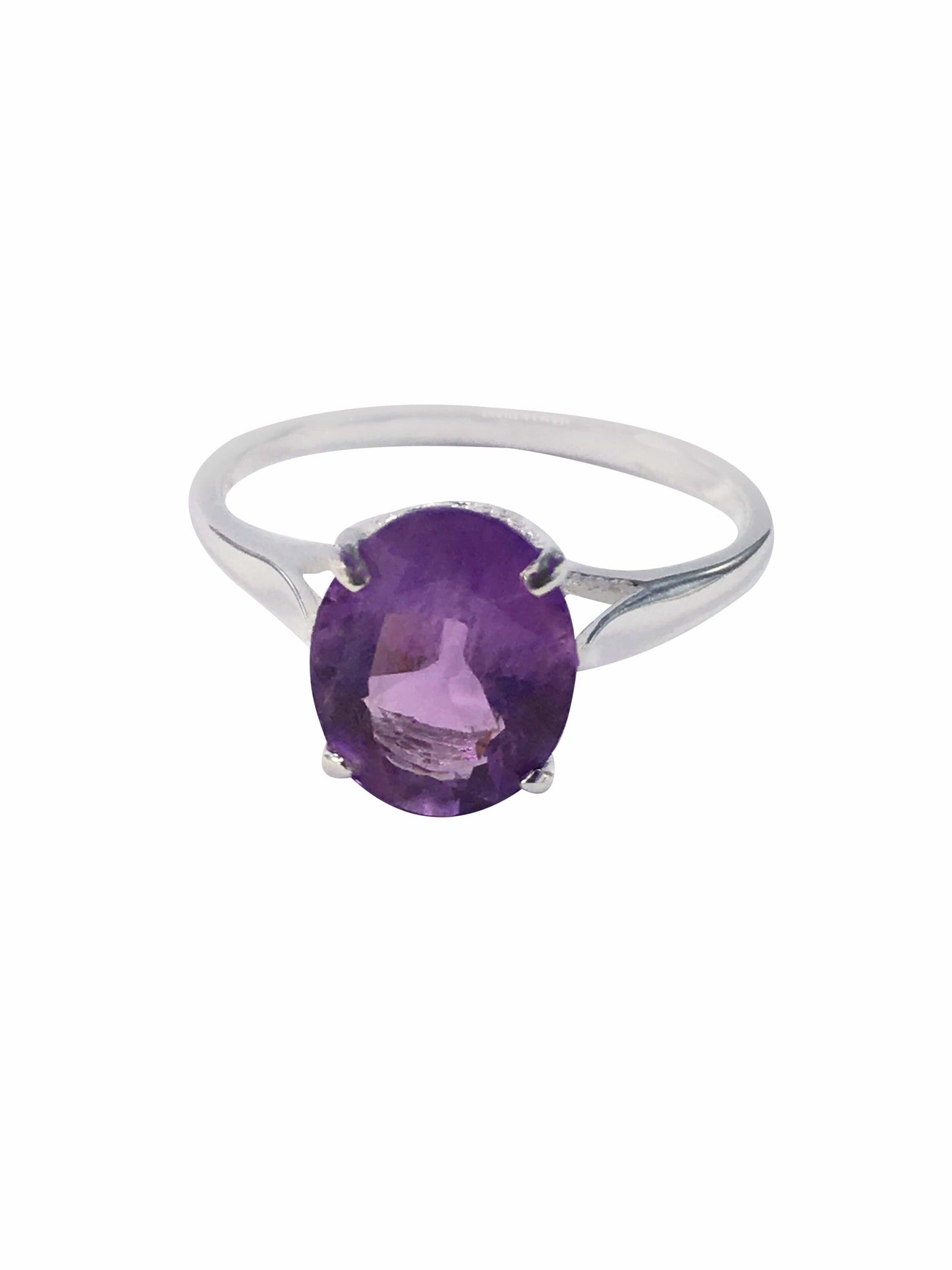 Ring Oval Faceted Amethyst And Sterling Silver Ring Jewelz Galore Ladies Oval Amethyst Ring | Jewelz Galore | Silver Jewellery Online