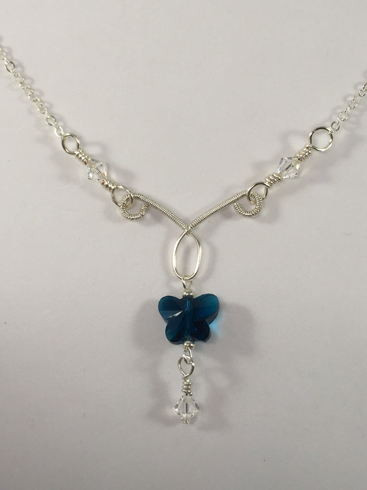 Butterfly And Swarovski Necklace