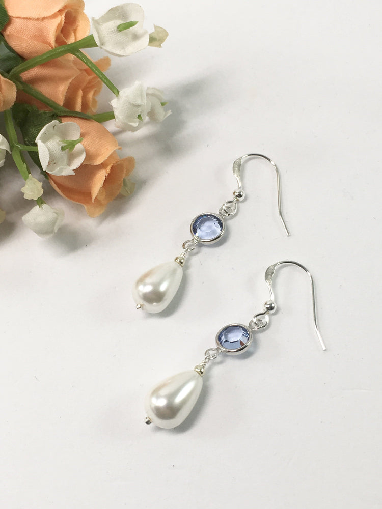 Sterling Silver Shell Pearl Earrings White