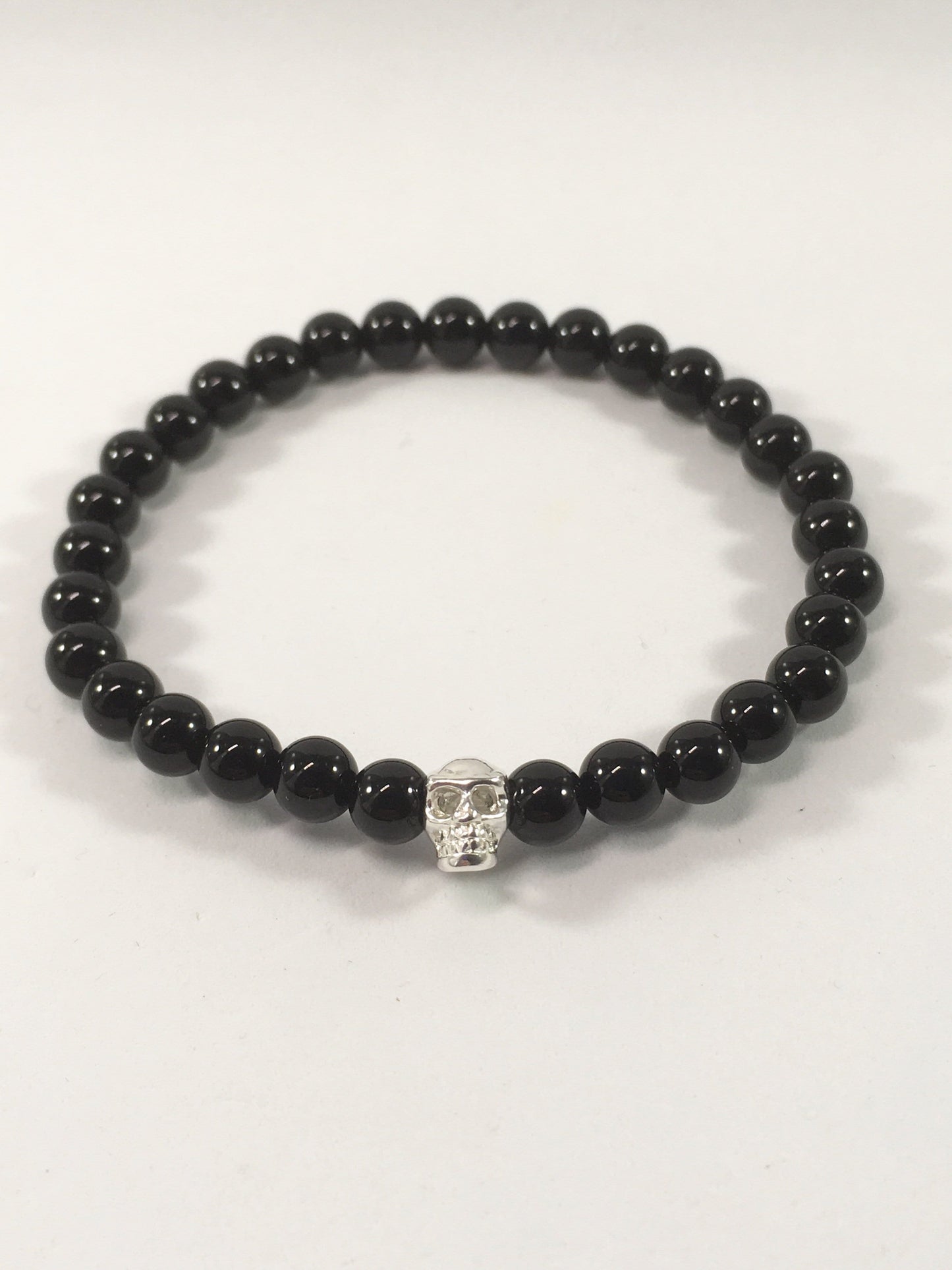 Bracelet Black Agate Gemstone Skull Stretch Bracelet Jewelz Galore Buy Gemstone Skull Stretch Bracelet | Jewelz Galore | Jewellery Online