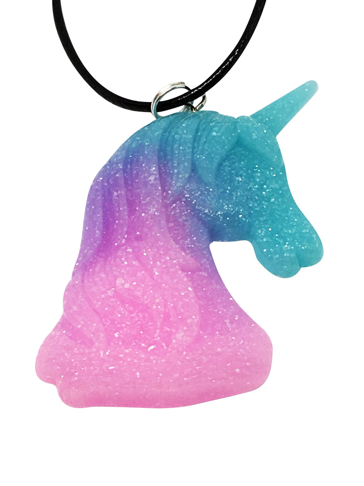 Pastel Resin Glitter Unicorn Pendant