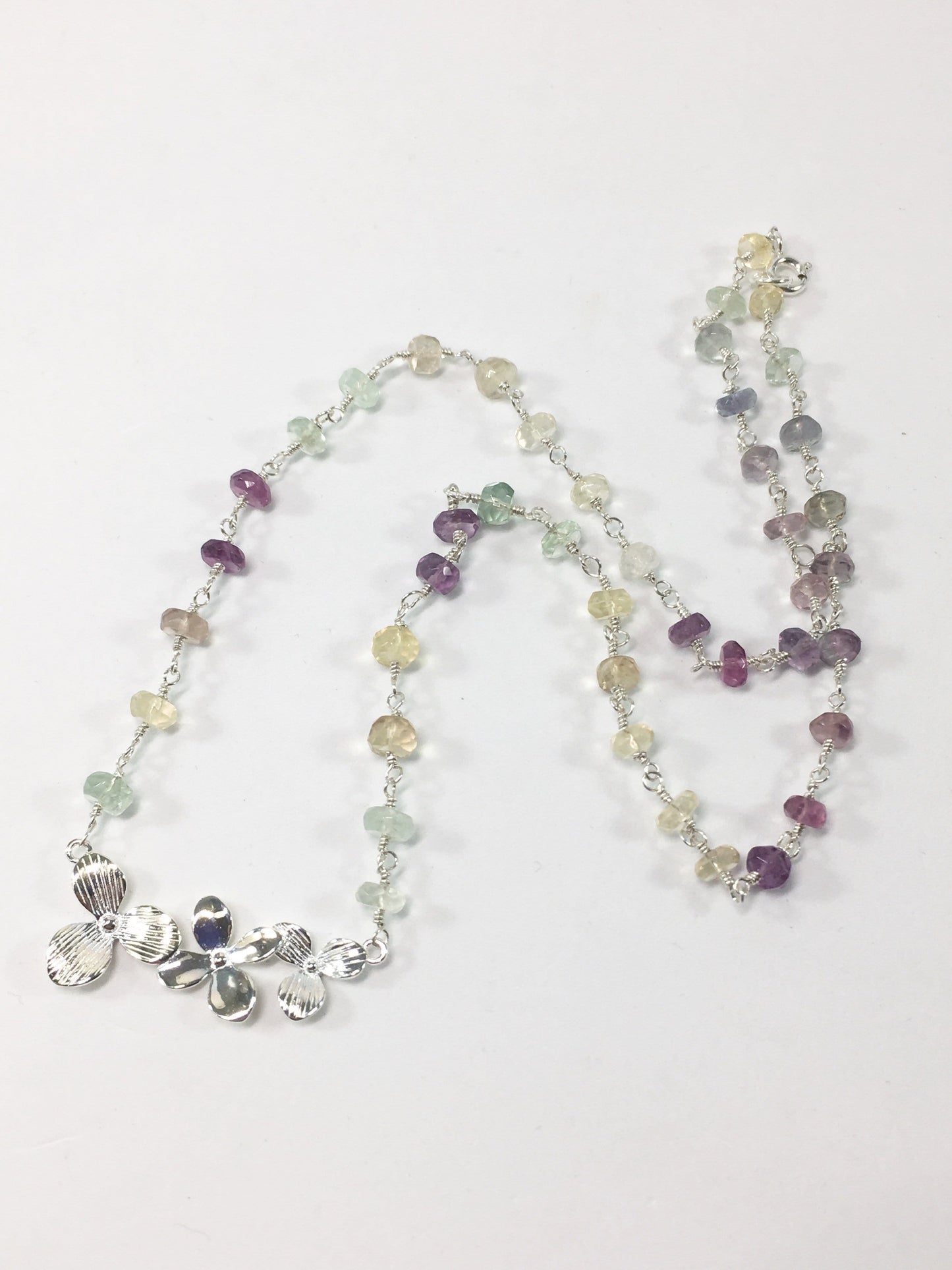 Necklace Floral Fluorite Necklace Jewelz Galore Sterling Silver Floral Fluorite Necklace | Jewelz Galore | Jewellery