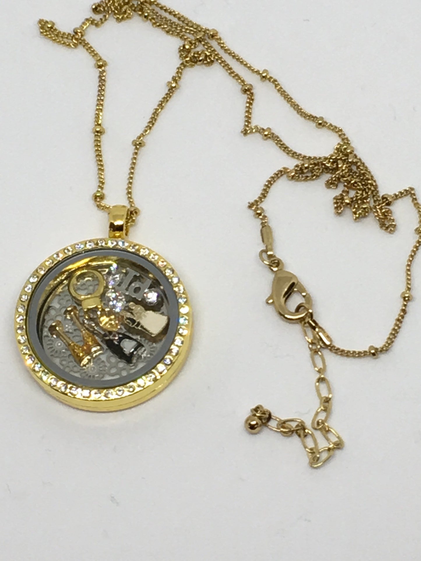 Necklace Gold Stainless Steel Wedding Floating Locket Jewelz Galore Gold Stainless Steel Wedding Necklace | Jewelz Galore