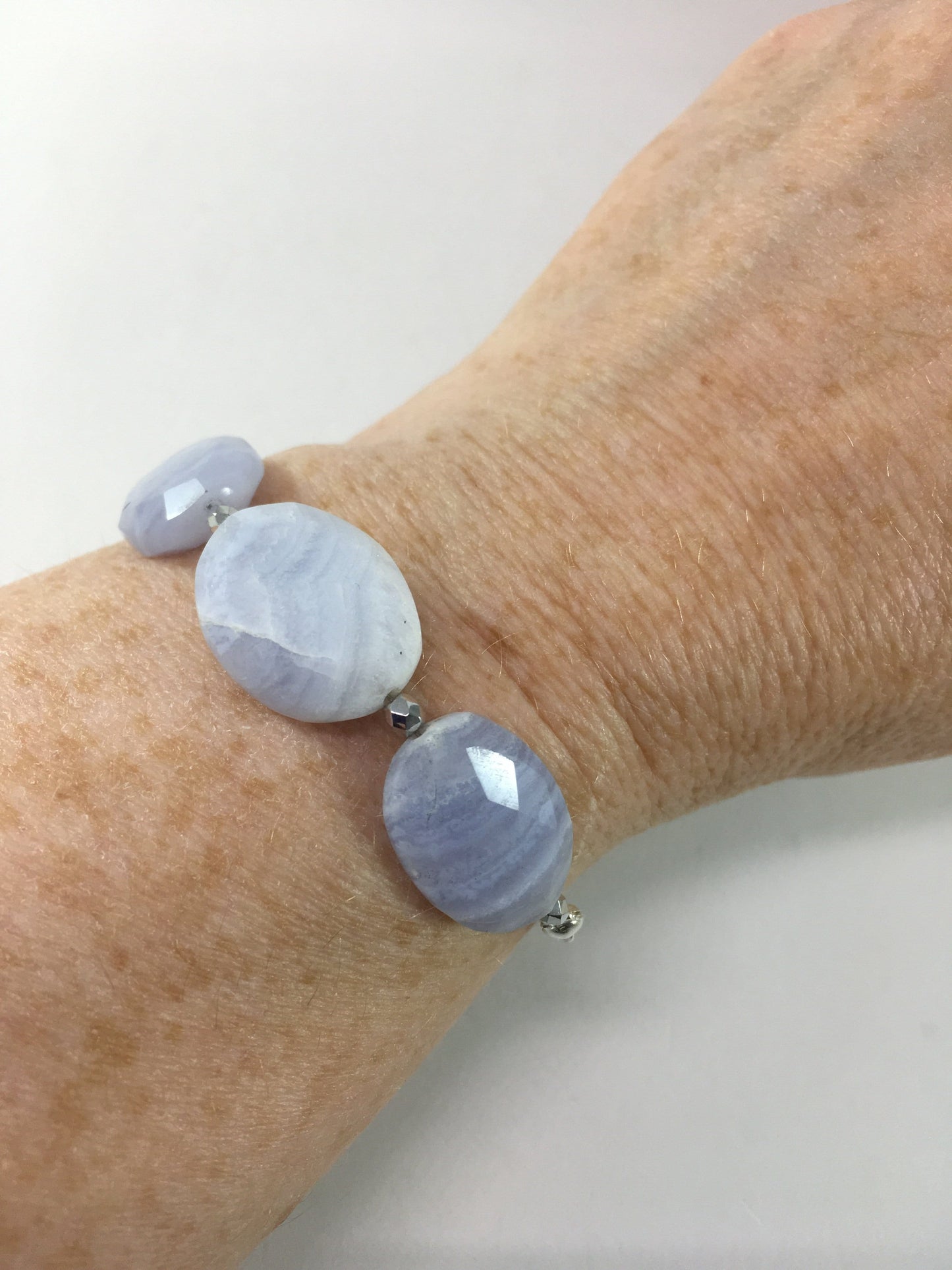 Bracelet Blue Lace Agate Slider Bracelet Jewelz Galore Blue Lace Agate Bracelet | Jewelz Galore | Jewellery Cambridge