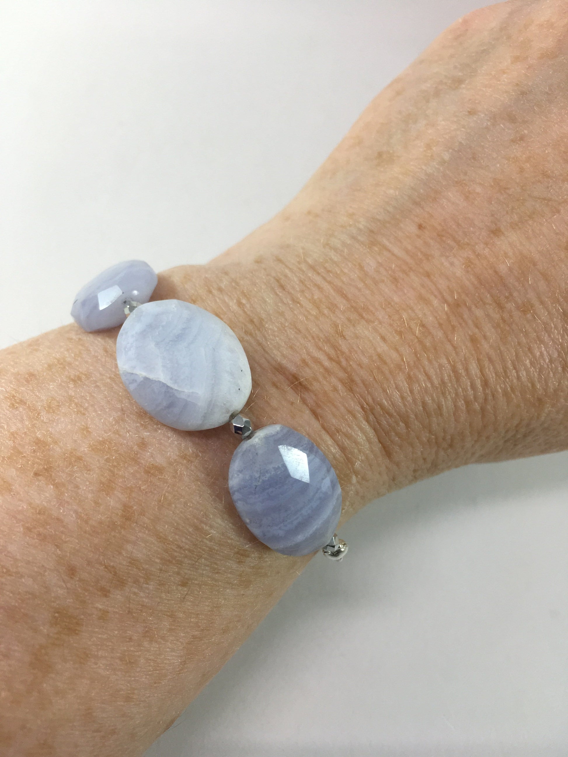Bracelet Blue Lace Agate Slider Bracelet Jewelz Galore Blue Lace Agate Bracelet | Jewelz Galore | Jewellery Cambridge
