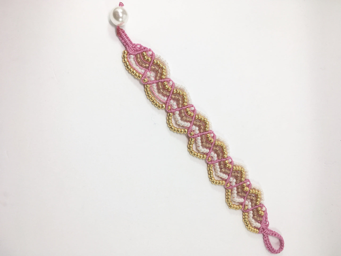 Bracelet Pink Macrame Beaded Cavandoli Bracelet Jewelz Galore Handmade Beaded Macrame Cavandoli Bracelet | Jewelz Galore | Jewellery