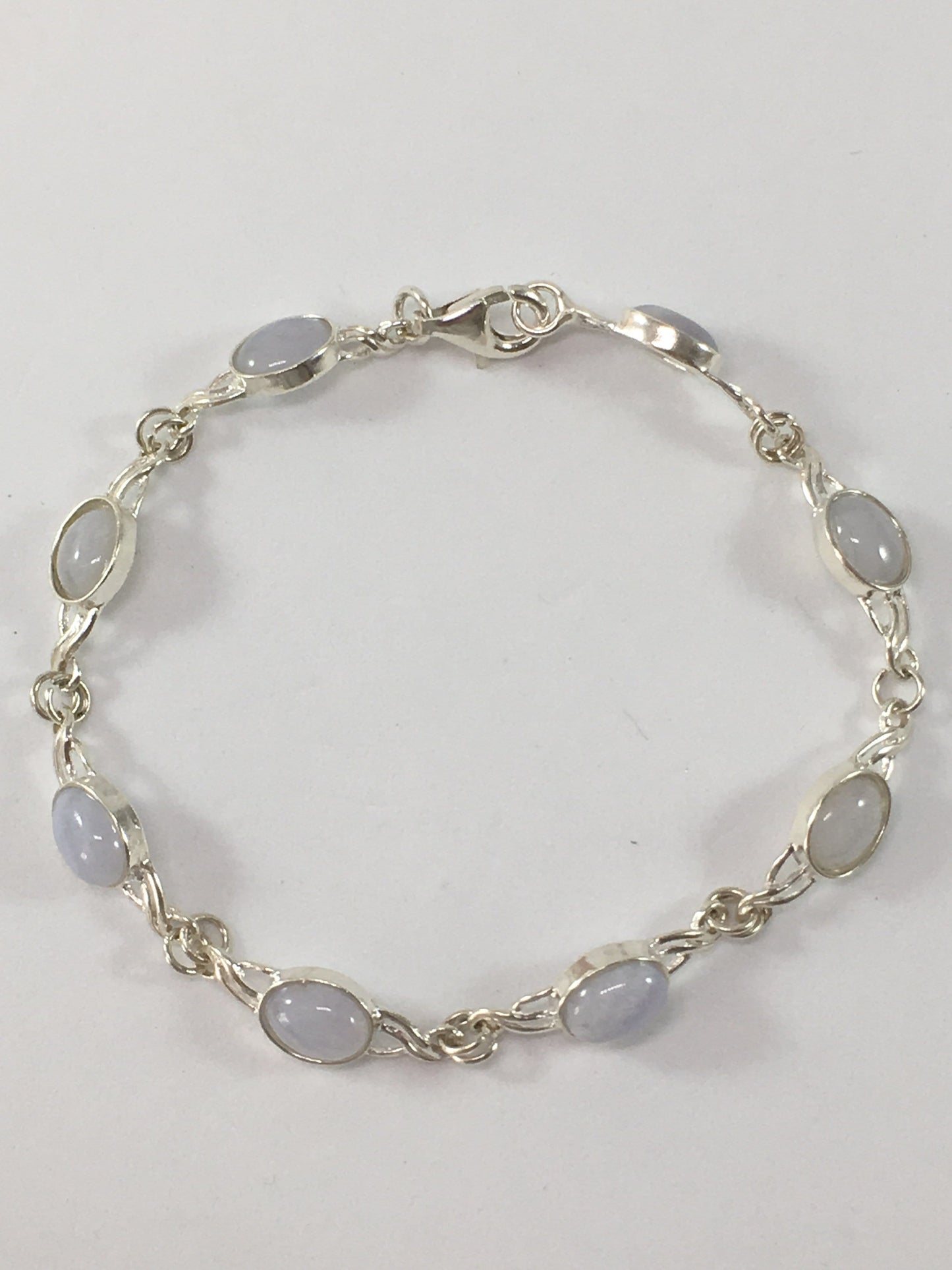 Bracelet Blue Lace Agate Sterling Silver Celtic Twist Blue Lace Agate Bracelet Jewelz Galore Sterling Silver Blue Lace Agate Celtic Bracelet | Jewelz Galore