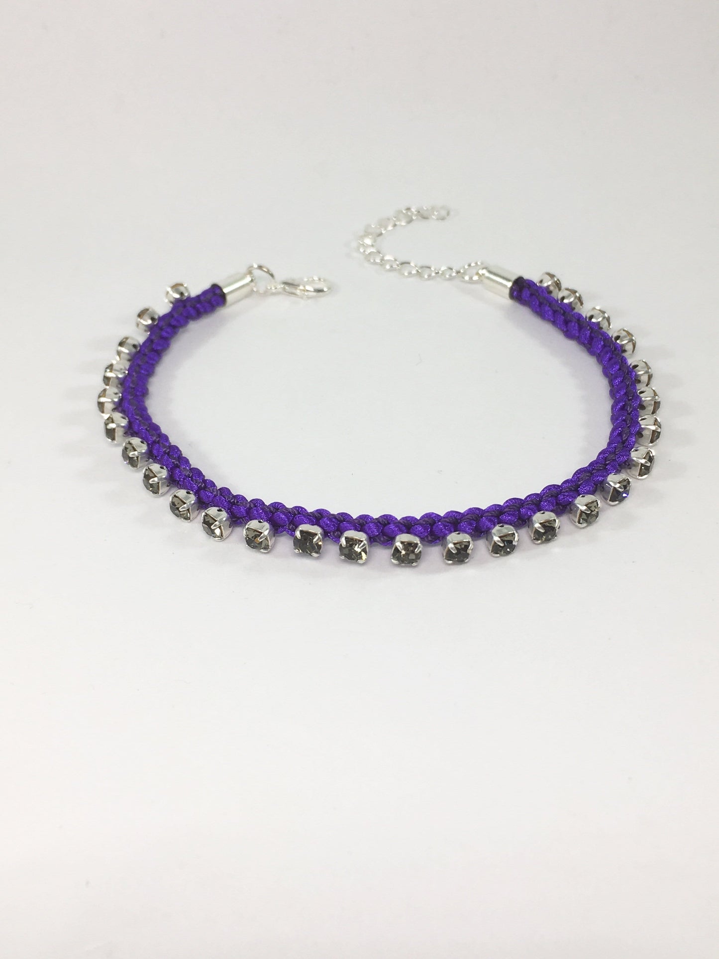 Bracelet Purple Kumihimo Tennis Bracelet Jewelz Galore Kumihimo Tennis Bracelet | Jewelz Galore | Handmade Jewellery Online