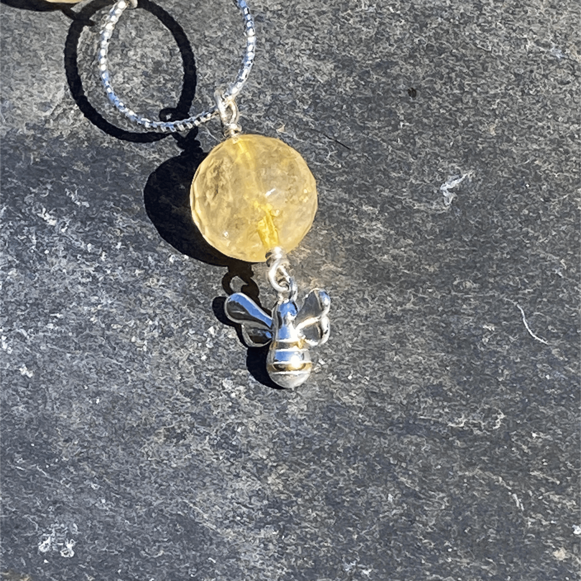 Necklace Sterling Silver Citrine And Freshwater Pearl Bee Necklace Jewelz Galore Sterling Silver Citrine And Pearl Bee Necklace | Jewelz Galore