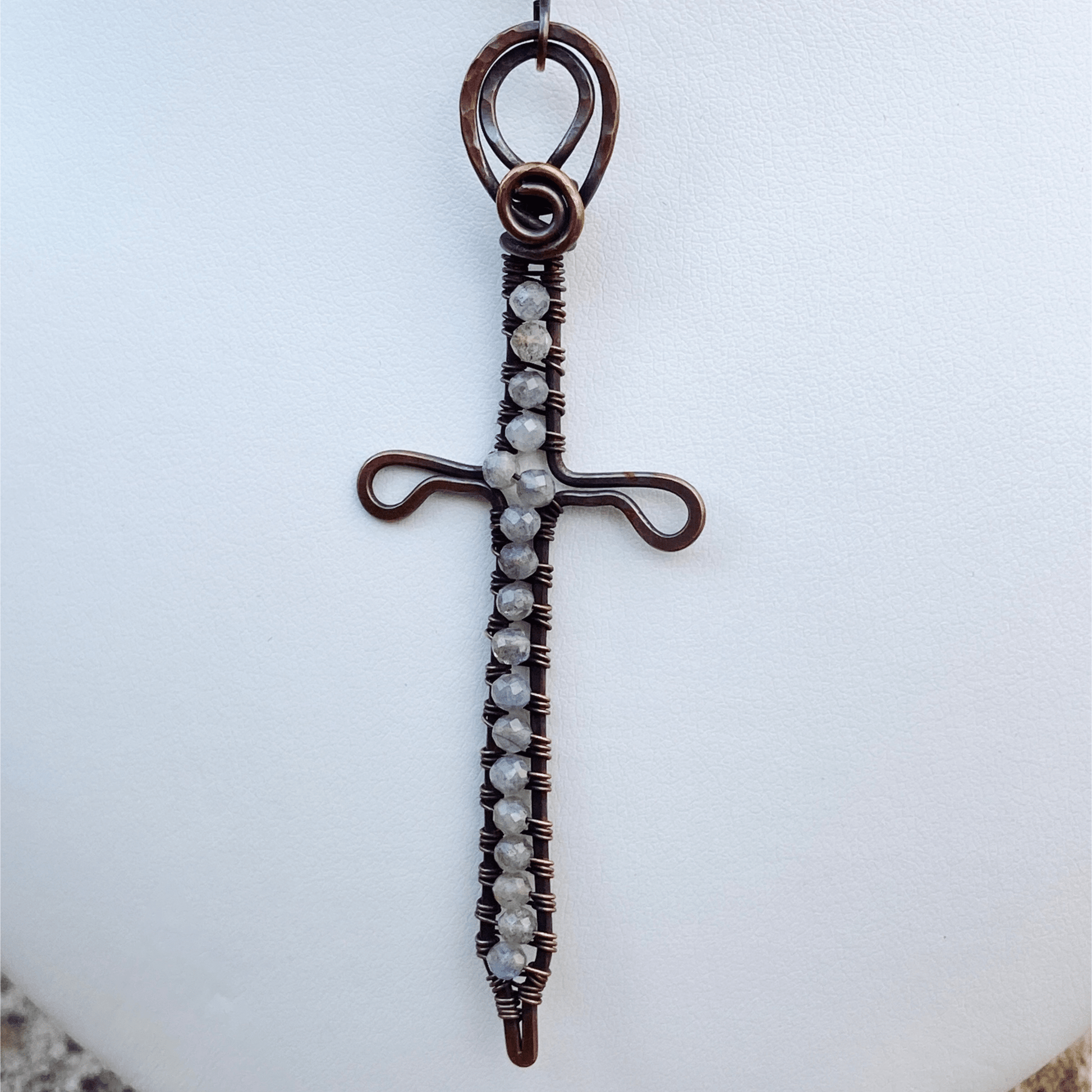 Pendant Moonstone Copper Sword Pendant Jewelz Galore Buy Moonstone Copper Sword Pendant | Jewelz Galore | Jewellery Online