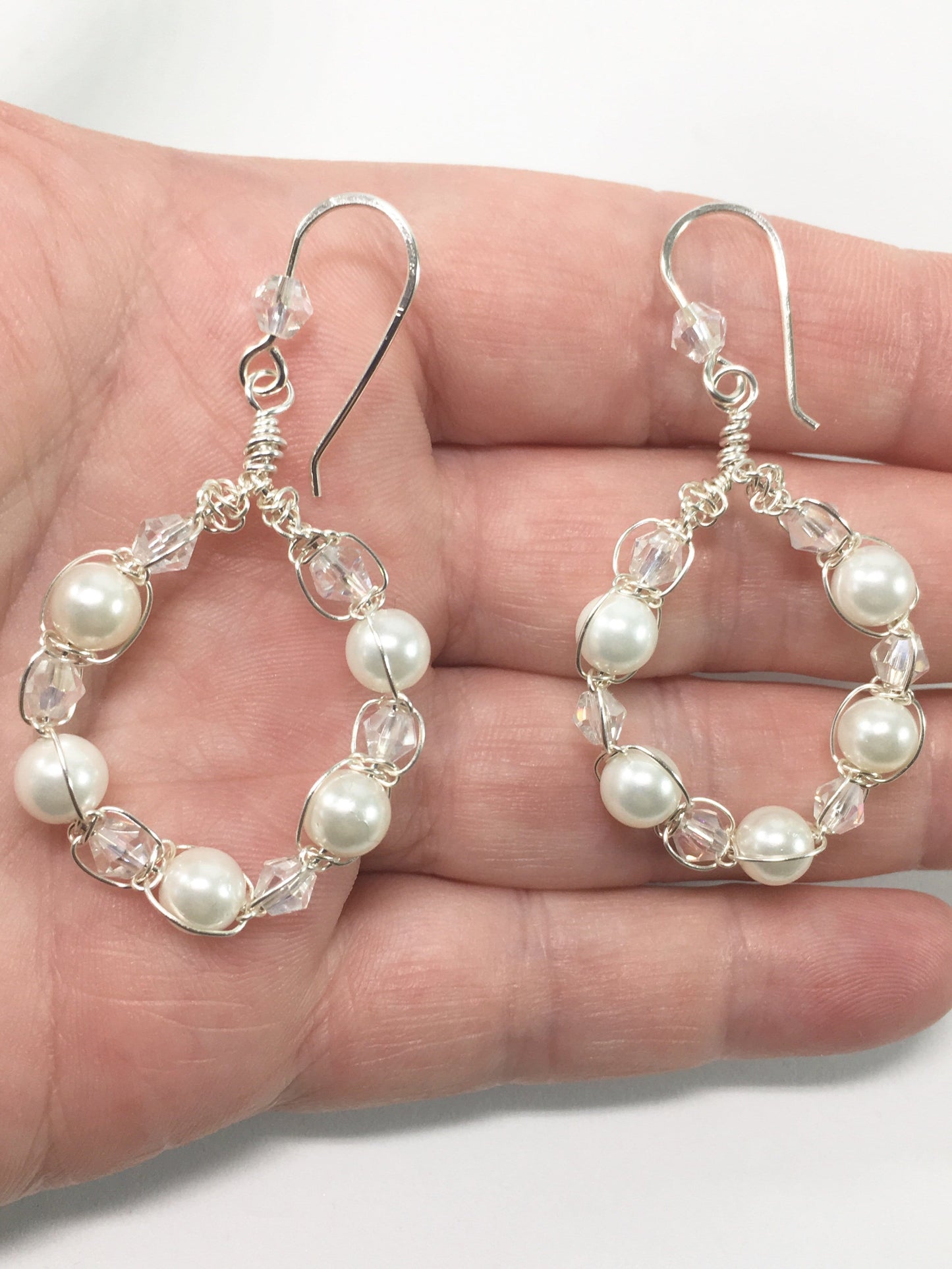 Earrings Shell Pearl Hoop Earrings Jewelz Galore