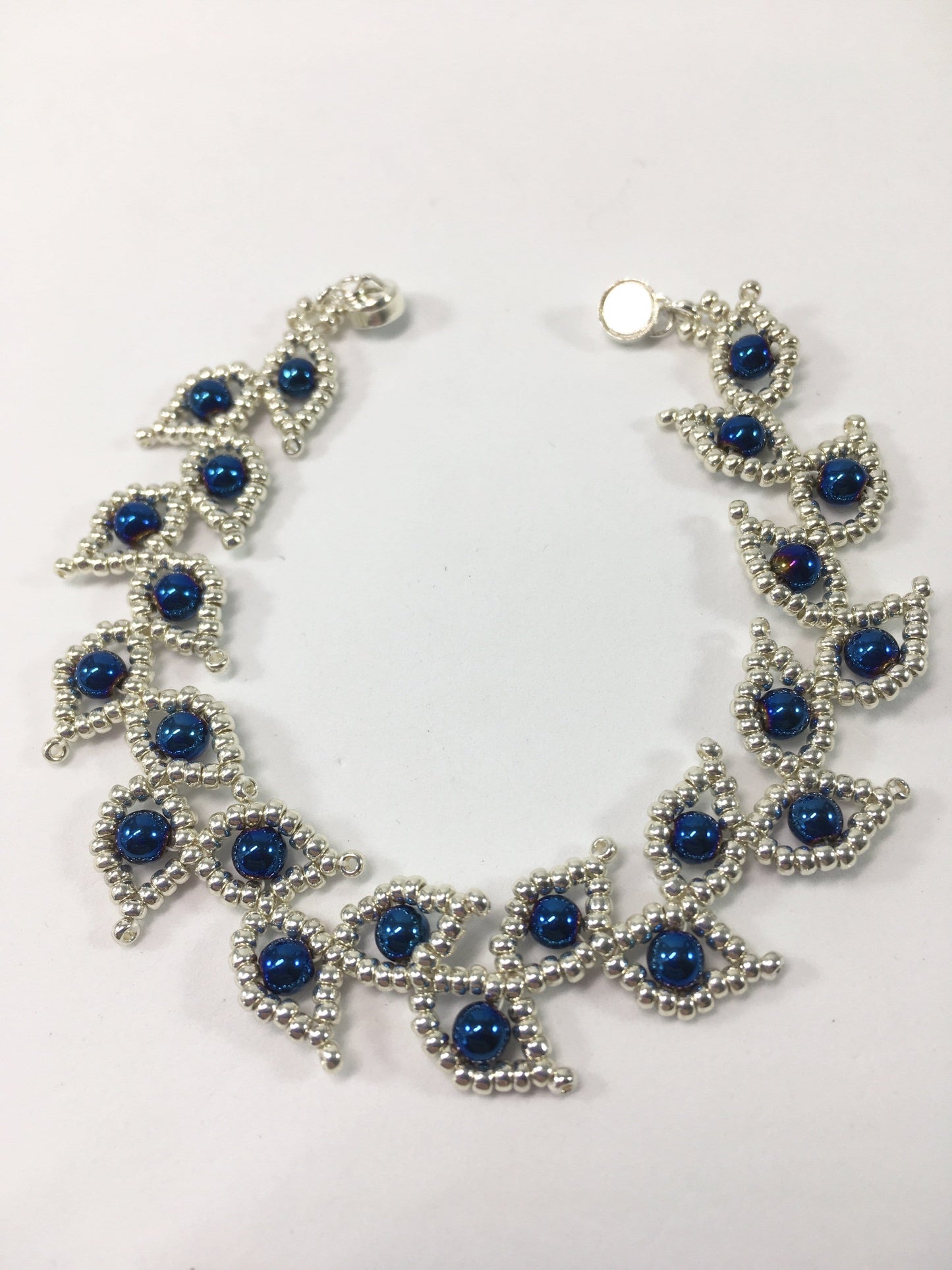 Bracelet Blue Hematite Leaf Bracelet Jewelz Galore Handmade Beaded Leaf Bracelet | Jewelz Galore | Jewellery Online