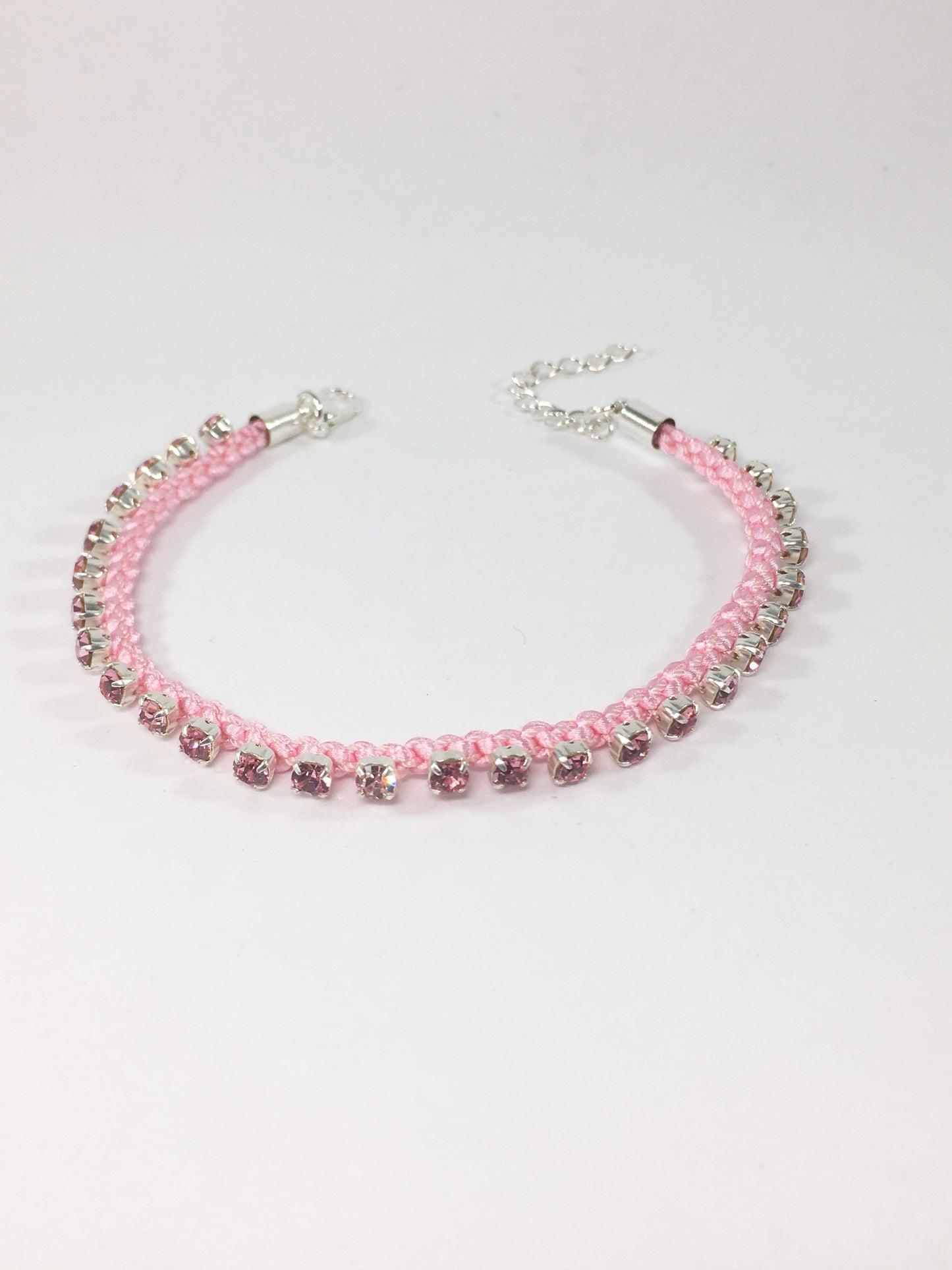 Bracelet Pink Kumihimo Tennis Bracelet Jewelz Galore Kumihimo Tennis Bracelet | Jewelz Galore | Handmade Jewellery Online
