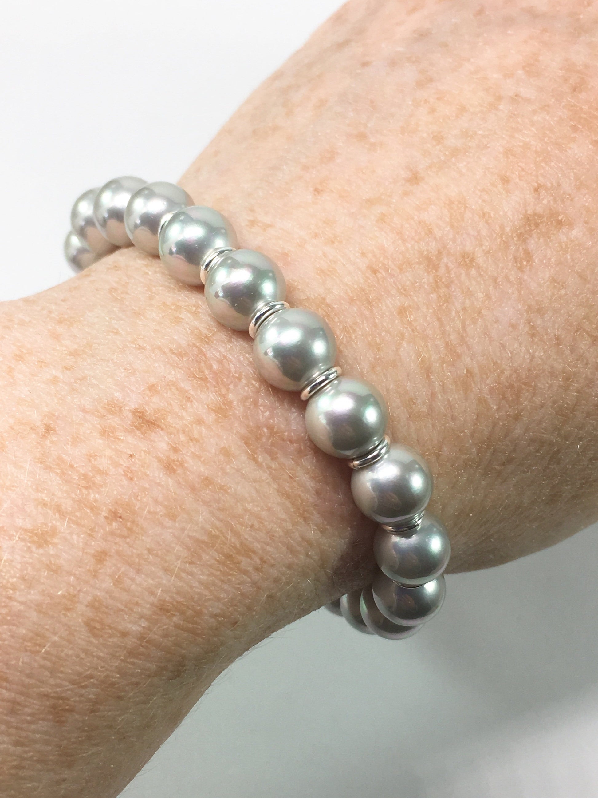 Bracelet Silver Shell Pearl Stretch Bracelet Jewelz Galore Silver Shell Pearl Stretch Bracelet | Jewelz Galore | Jewellery Online