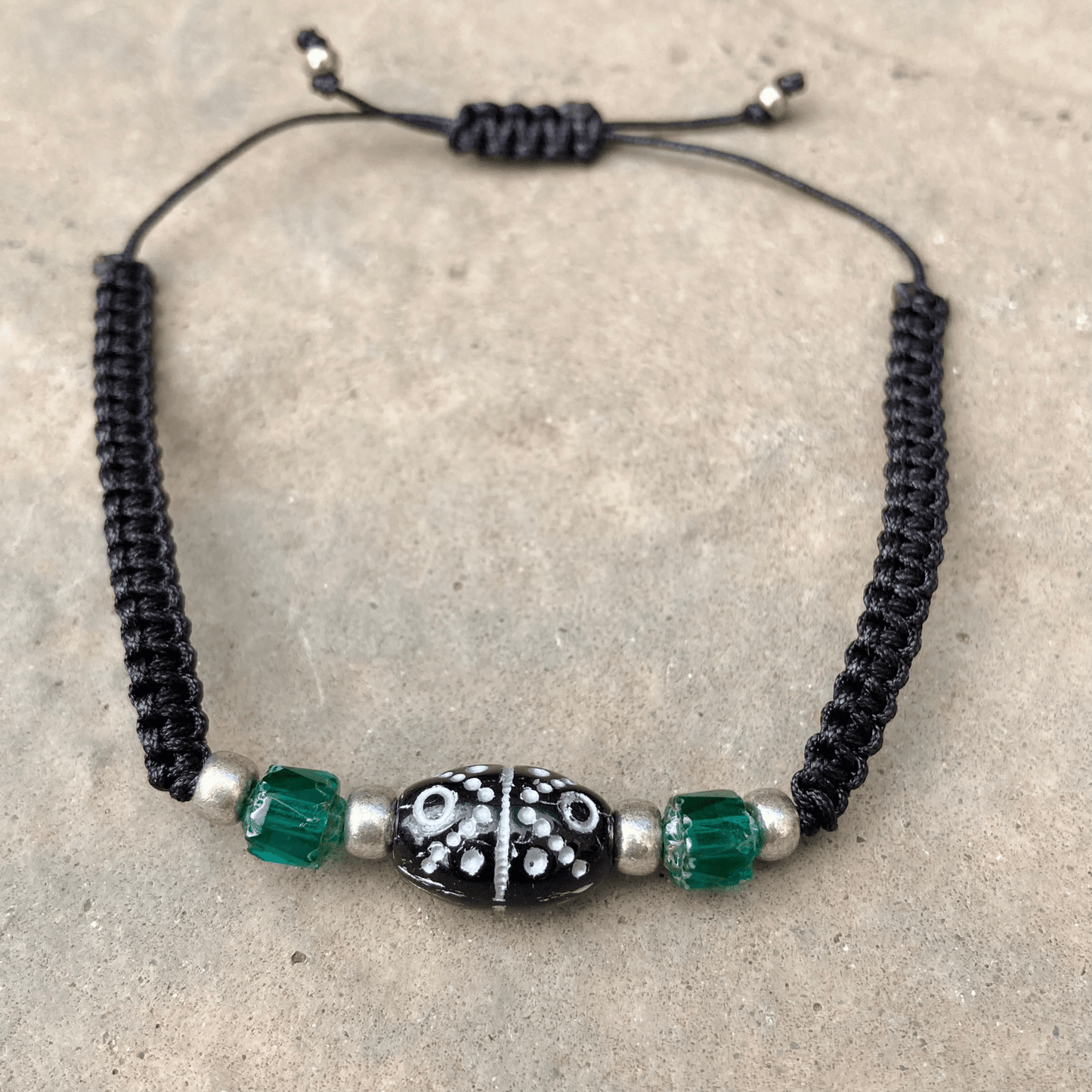 Bracelets Black Beaded Macrame Bracelet Jewelz Galore Handmade Beaded Macrame Bracelet | Jewelz Galore | Jewellery Online