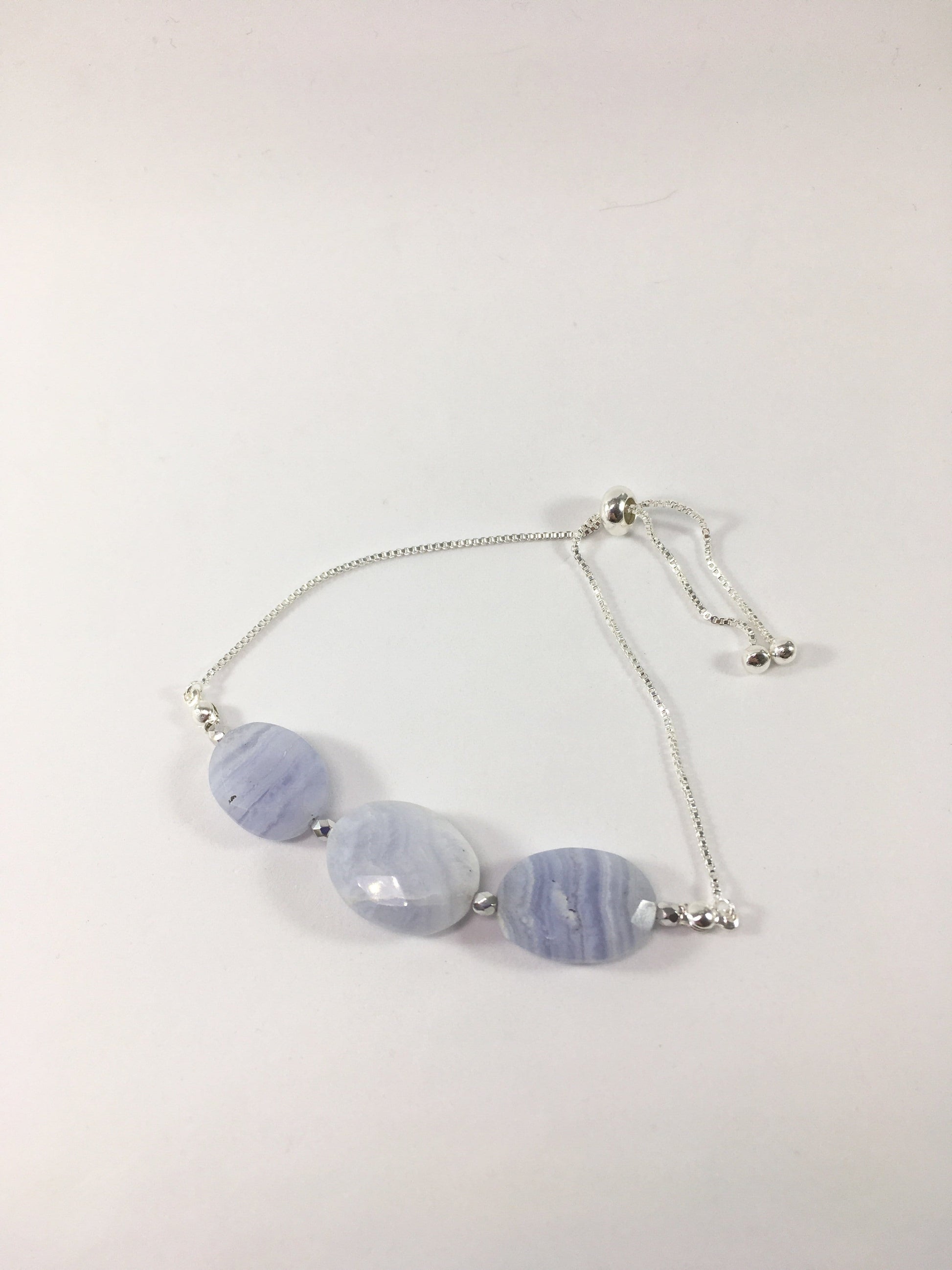 Bracelet Blue Lace Agate Slider Bracelet Jewelz Galore Blue Lace Agate Bracelet | Jewelz Galore | Jewellery Cambridge