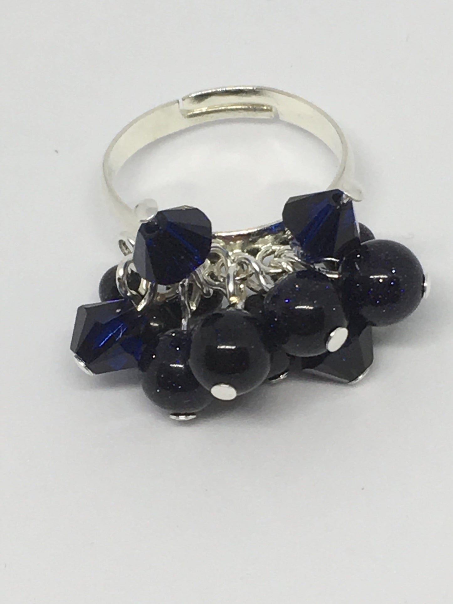 Ring Blue Goldstone Gemstone Bobble Ring Jewelz Galore Gemstone Bobble Ring | Jewelz Galore | Handmade Ladies Jewellery