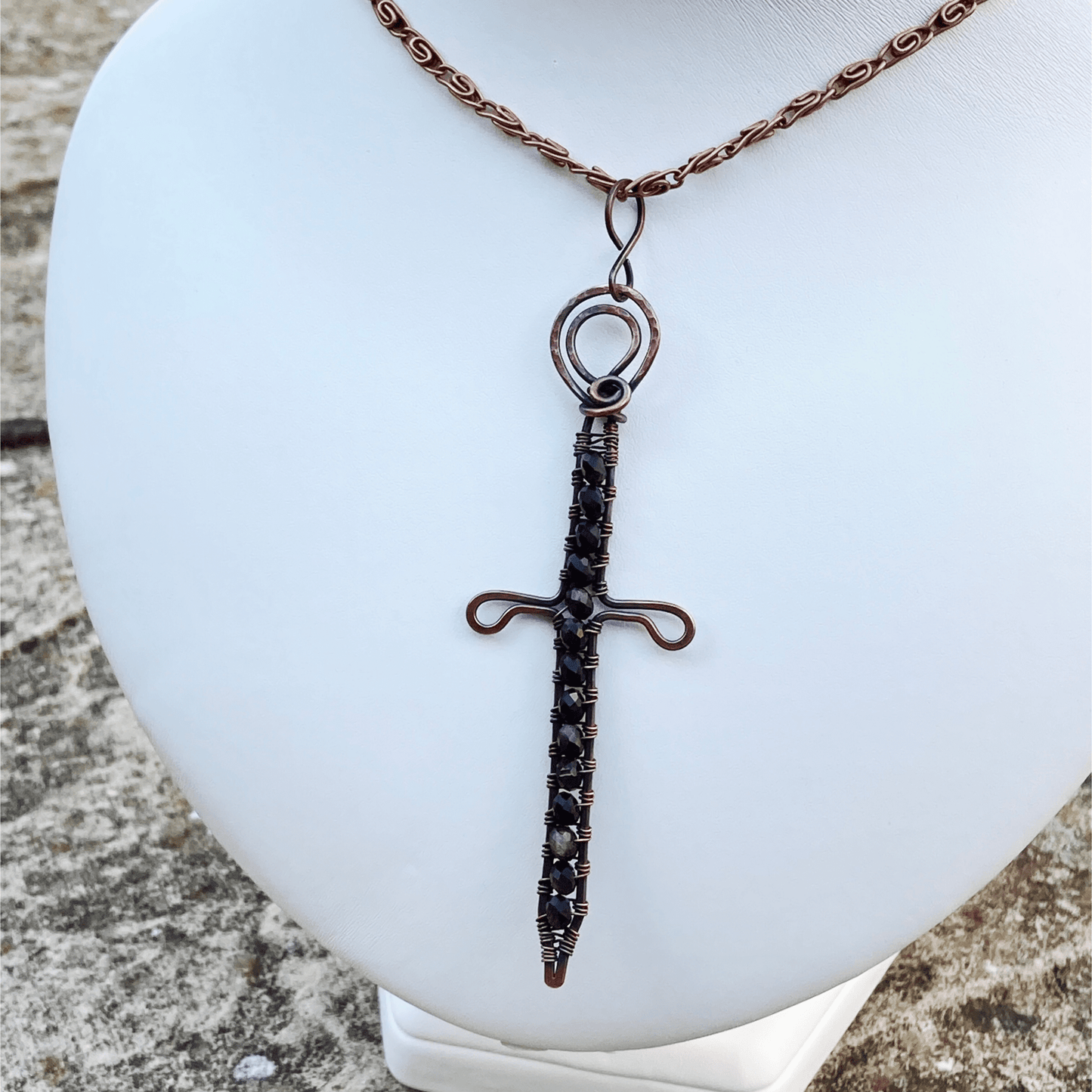 Pendant Golden Obsidian Copper Sword Pendant Jewelz Galore Golden Obsidian Copper Sword Pendant | Jewelz Galore | Jewellery