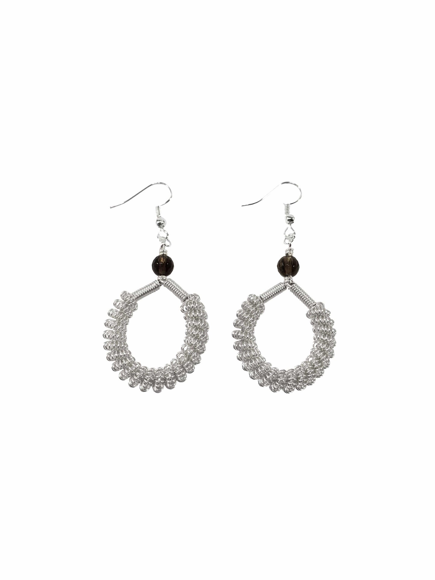 Earrings Smokey Quartz Coiled Earrings Jewelz Galore