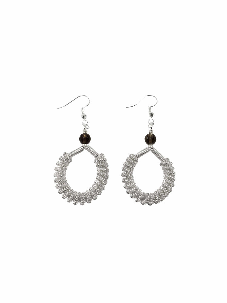 Smokey Quartz Coiled Earrings