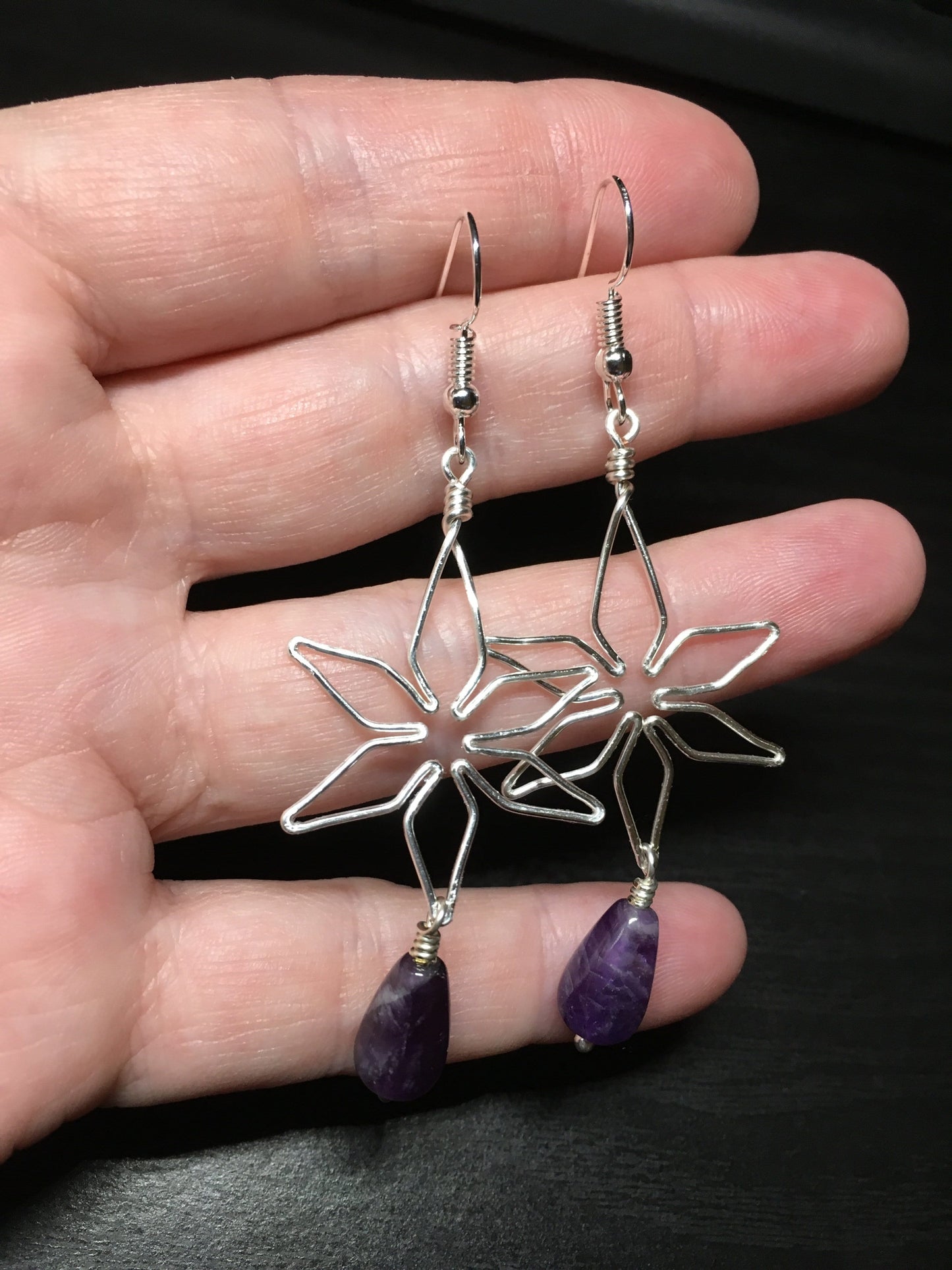 Earrings Amethyst Star Flower Earrings Jewelz Galore Amethyst Gemstone Star Earrings | Jewelz Galore | Handmade Jewellery