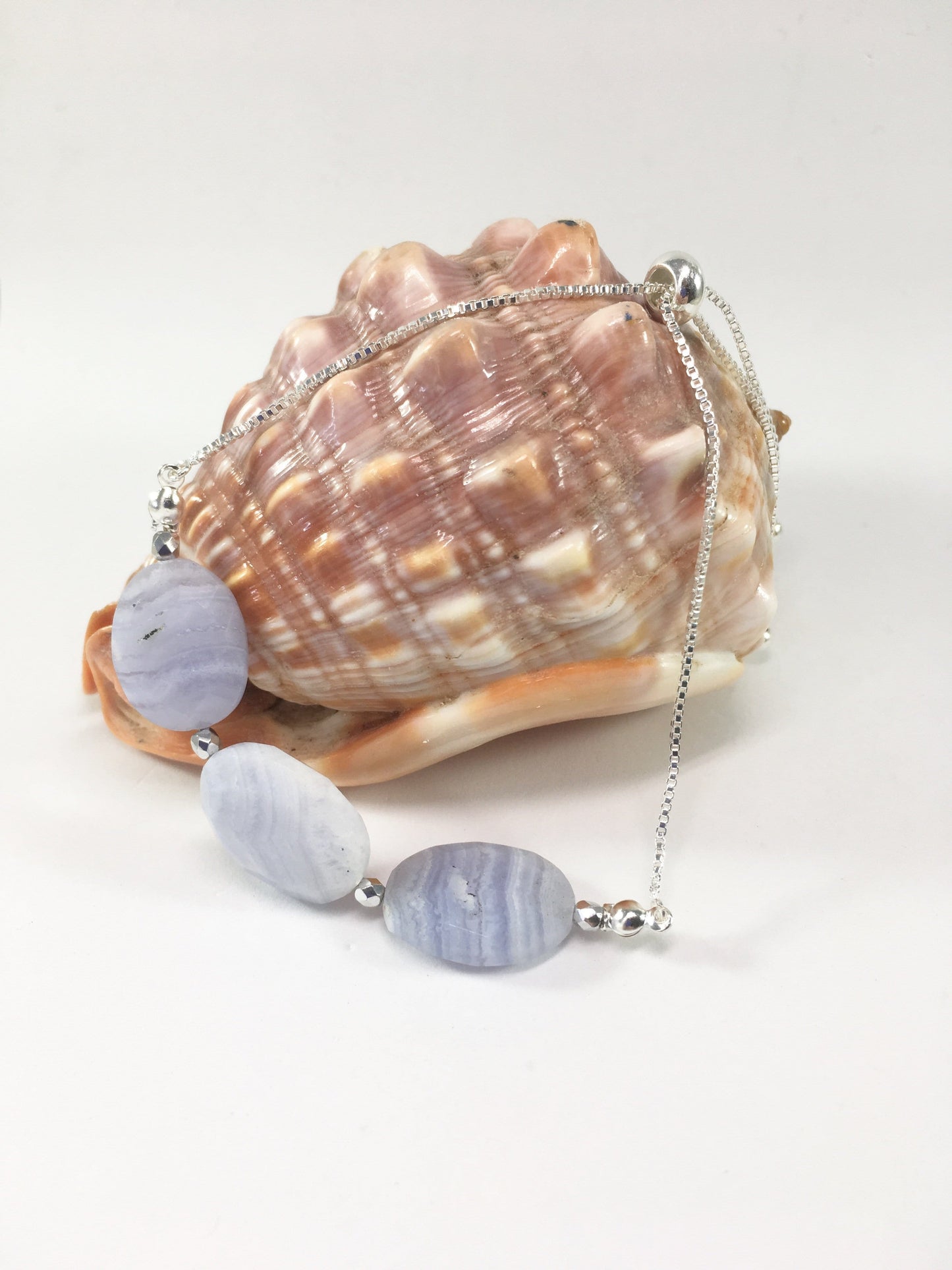 Bracelet Blue Lace Agate Slider Bracelet Jewelz Galore Blue Lace Agate Bracelet | Jewelz Galore | Jewellery Cambridge