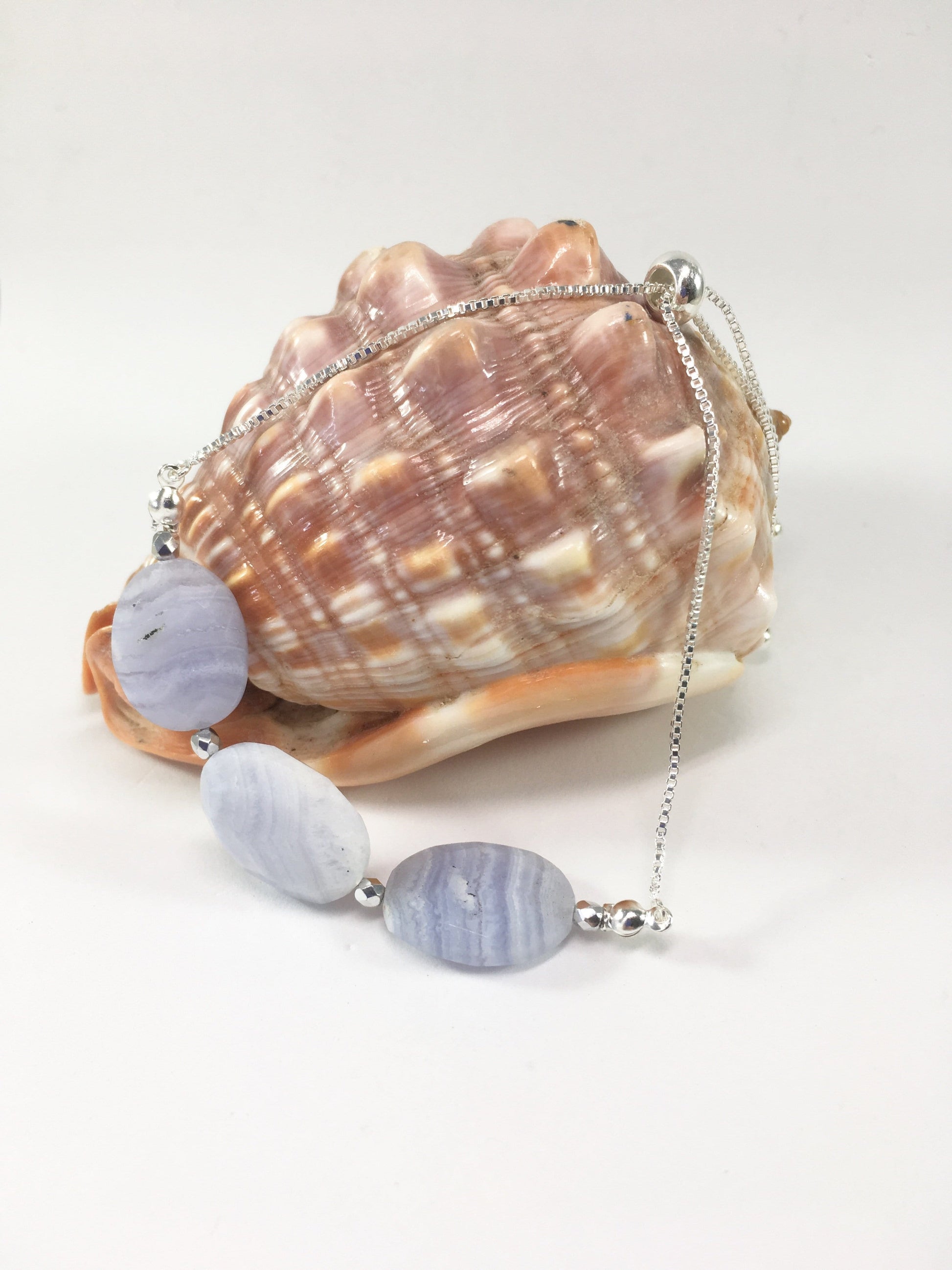 Bracelet Blue Lace Agate Slider Bracelet Jewelz Galore Blue Lace Agate Bracelet | Jewelz Galore | Jewellery Cambridge