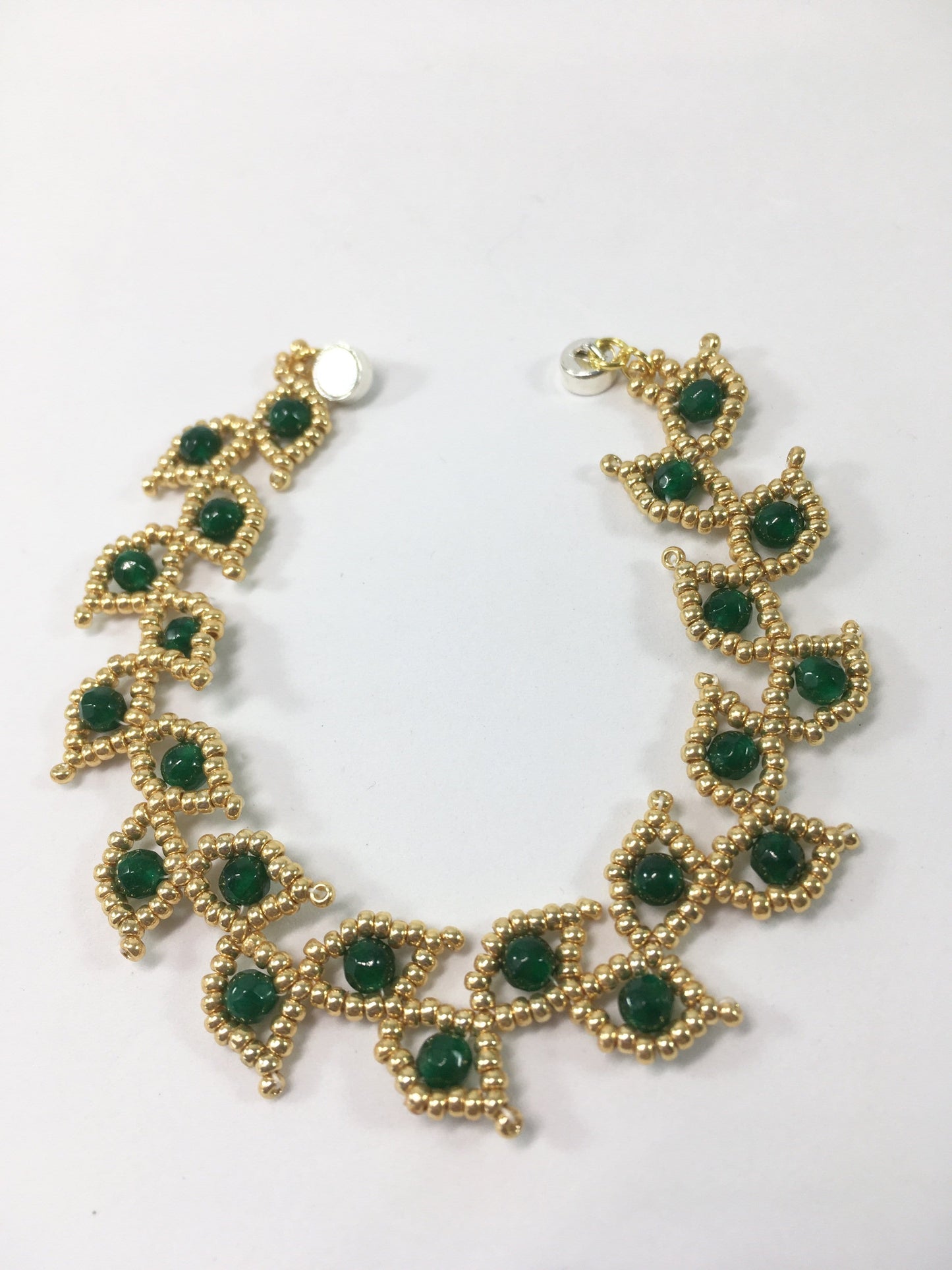 Bracelet Green Quartz Leaf Bracelet Jewelz Galore Handmade Beaded Leaf Bracelet | Jewelz Galore | Jewellery Online