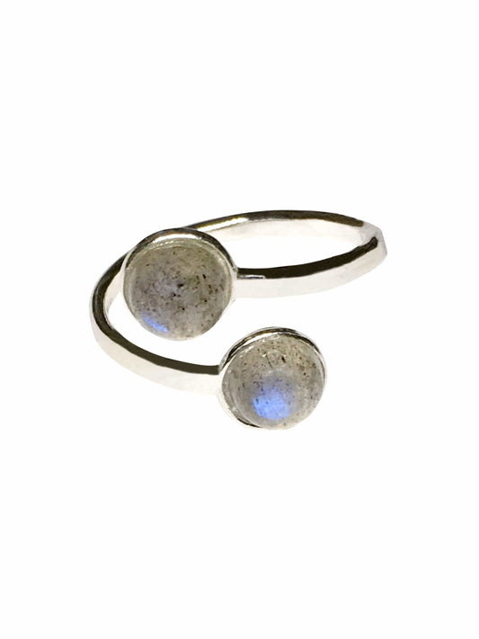 Ring Blue Flash Labradorite Cabochon Ring Jewelz Galore Ladies Labradorite Ring | Jewelz Galore | Handmade Jewellery Online