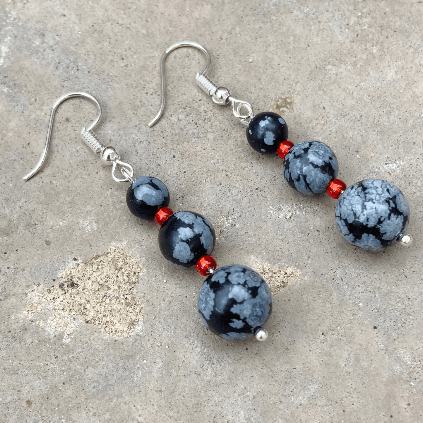 Necklace Snowflake Obsidian Necklace Set Jewelz Galore Snowflake Obsidian Necklace Set | Jewelz Galore | Handmade Jewellery