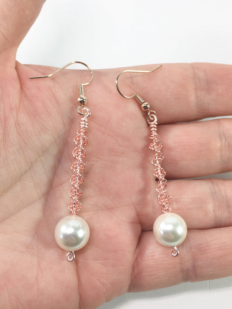 Shell Pearl Spiral Earrings