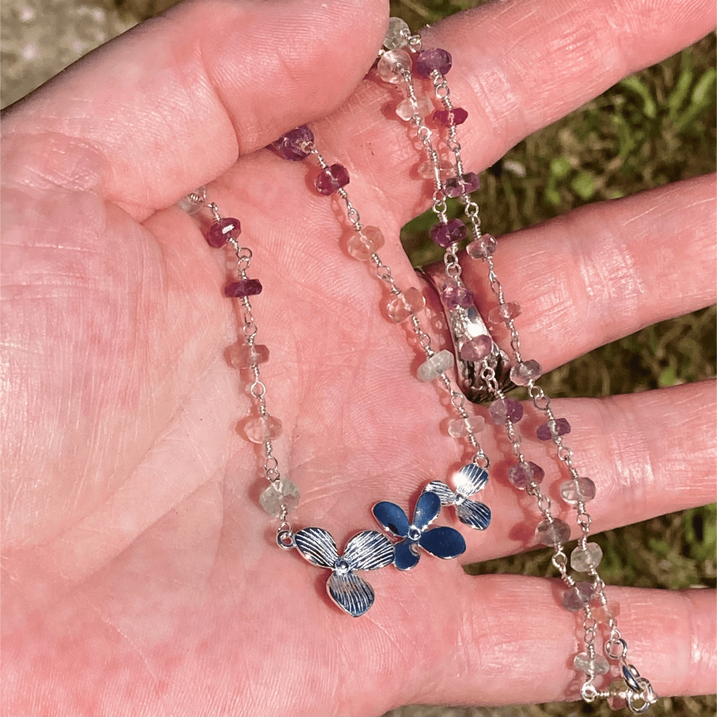 Necklace Floral Fluorite Necklace Jewelz Galore Sterling Silver Floral Fluorite Necklace | Jewelz Galore | Jewellery