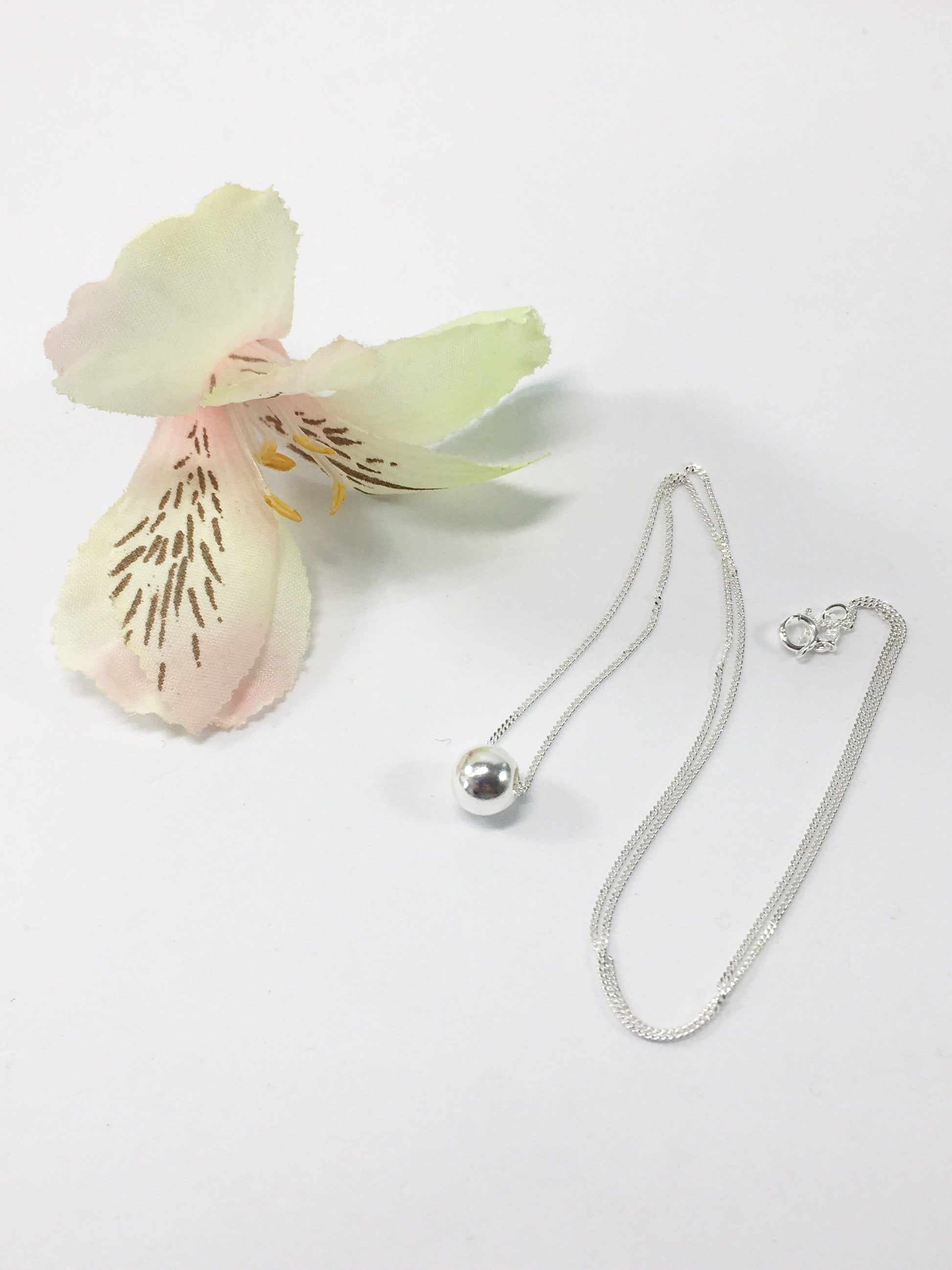 Necklace Sterling Silver Ball Charm Necklace Jewelz Galore