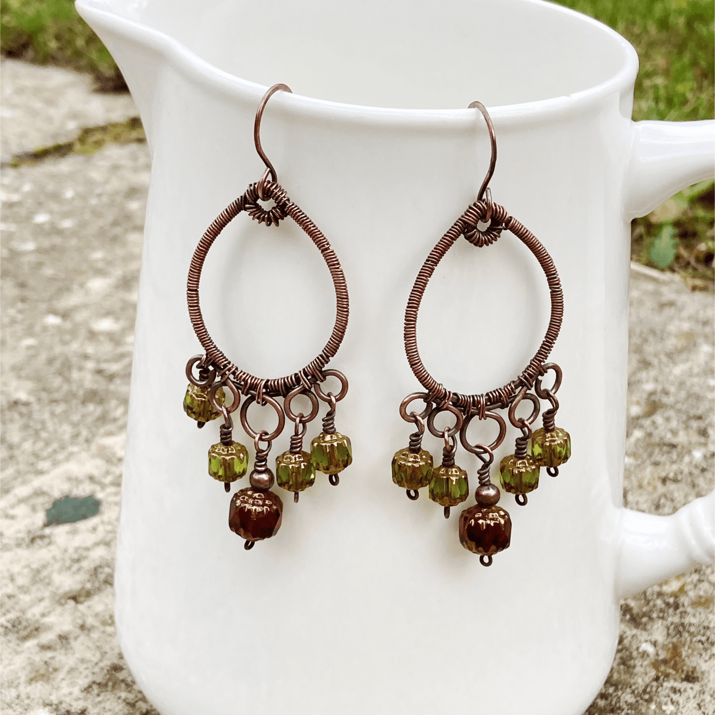 Earrings Copper Beaded Chandelier Earrings Jewelz Galore Copper Beaded Chandelier Earrings | Jewelz Galore | Artisan Jewellery