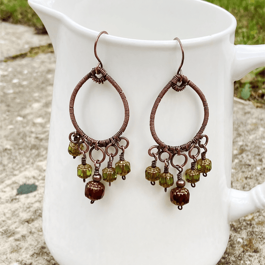 Earrings Copper Beaded Chandelier Earrings Jewelz Galore Copper Beaded Chandelier Earrings | Jewelz Galore | Artisan Jewellery