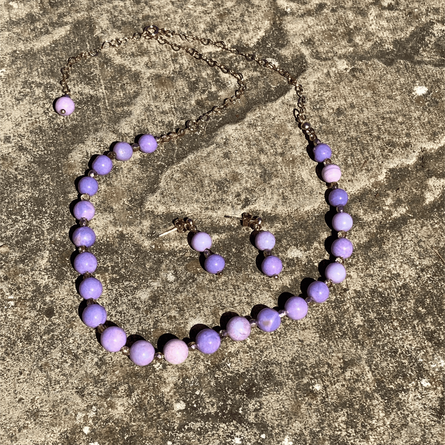 Necklace Lilac Peruvian Opal Necklace Set Jewelz Galore Lilac Peruvian Opal Necklace Set | Jewelz Galore | Artisan Jewellery