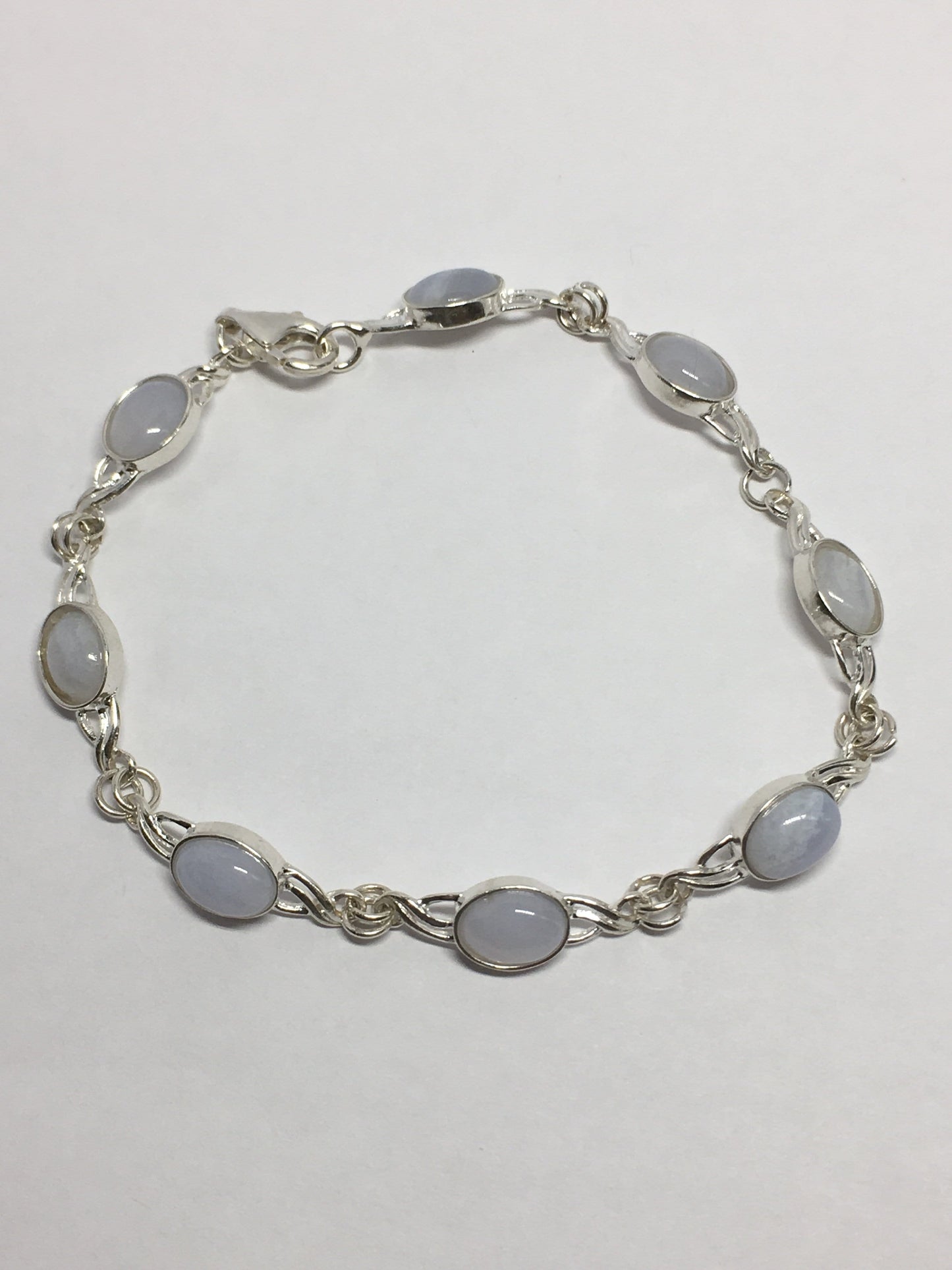 Bracelet Blue Lace Agate Sterling Silver Celtic Twist Blue Lace Agate Bracelet Jewelz Galore Sterling Silver Blue Lace Agate Celtic Bracelet | Jewelz Galore