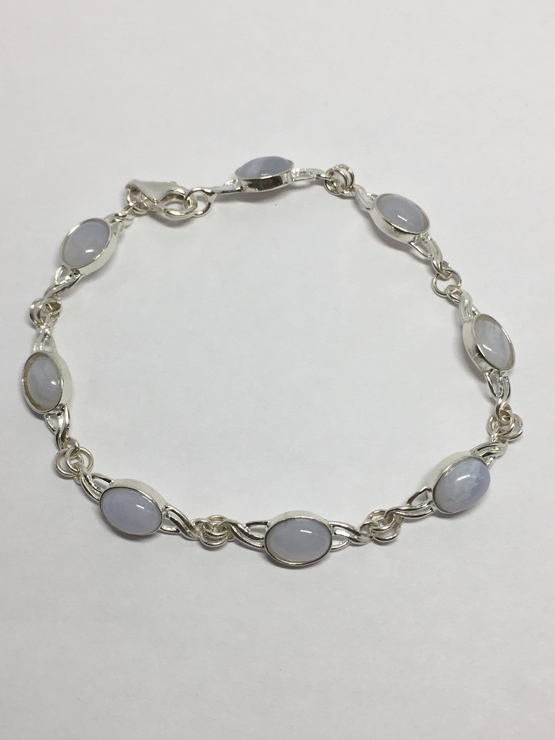 Bracelet Blue Lace Agate Sterling Silver Celtic Twist Blue Lace Agate Bracelet Jewelz Galore Sterling Silver Blue Lace Agate Celtic Bracelet | Jewelz Galore