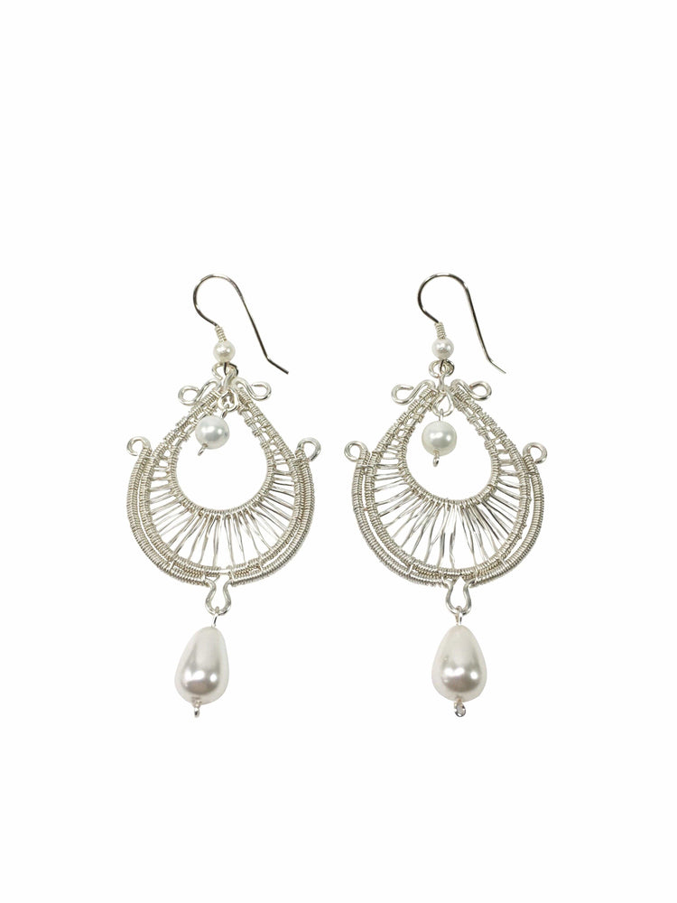 Shell Pearl Bridal Earrings