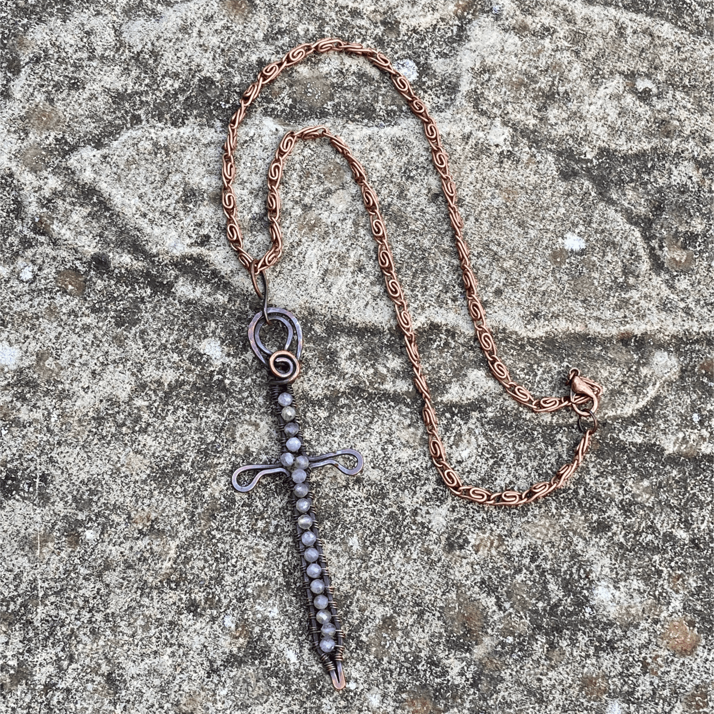 Pendant Moonstone Copper Sword Pendant Jewelz Galore Buy Moonstone Copper Sword Pendant | Jewelz Galore | Jewellery Online