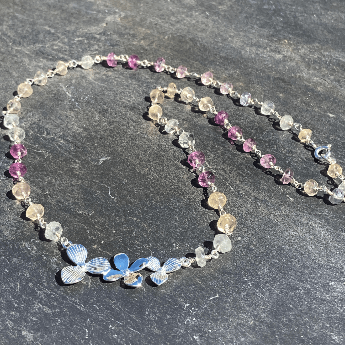 Necklace Floral Fluorite Necklace Jewelz Galore Sterling Silver Floral Fluorite Necklace | Jewelz Galore | Jewellery