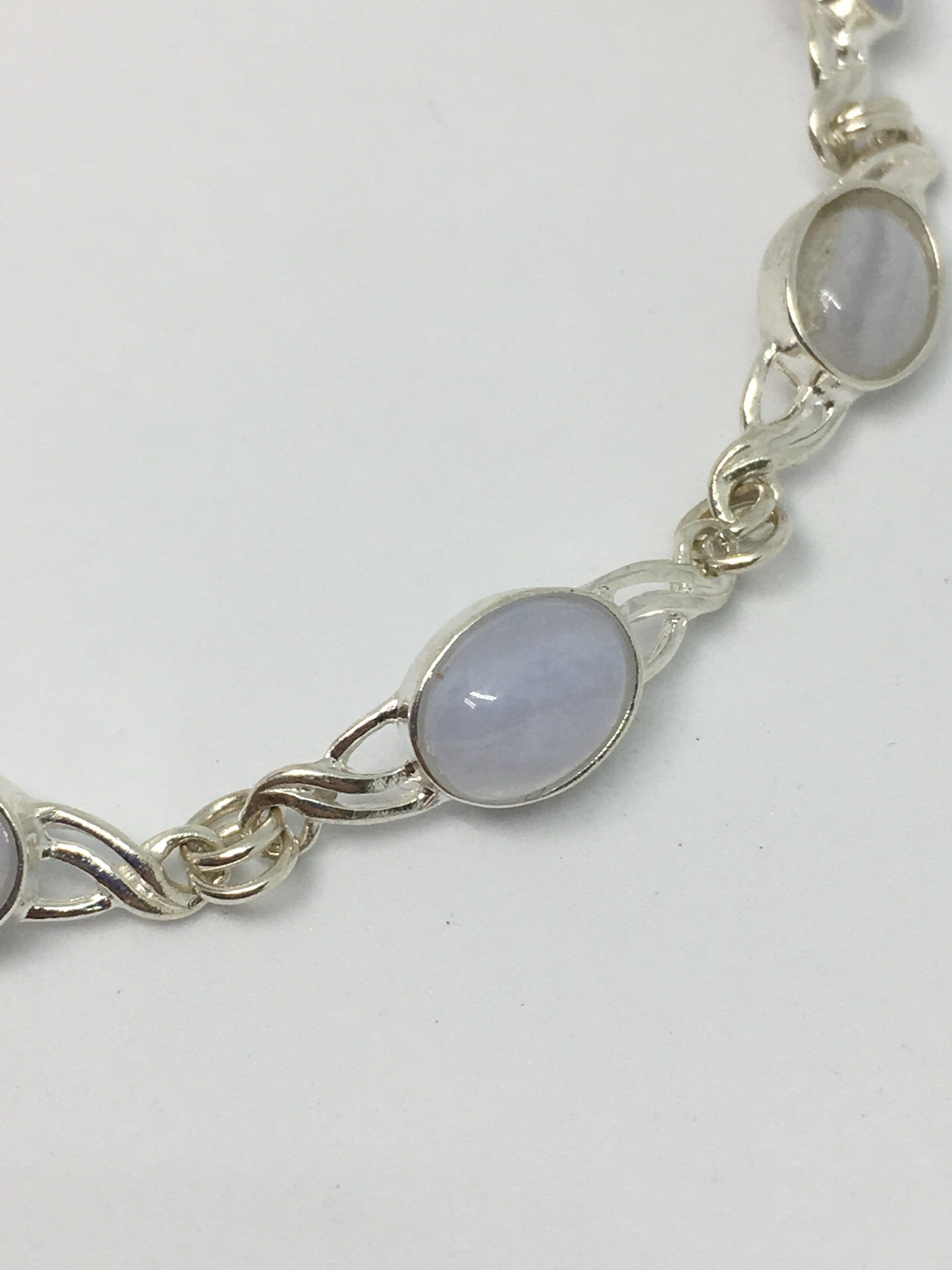 Bracelet Blue Lace Agate Sterling Silver Celtic Twist Blue Lace Agate Bracelet Jewelz Galore Sterling Silver Blue Lace Agate Celtic Bracelet | Jewelz Galore