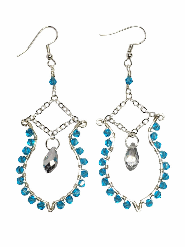 Wire wrapped Crystal Earrings