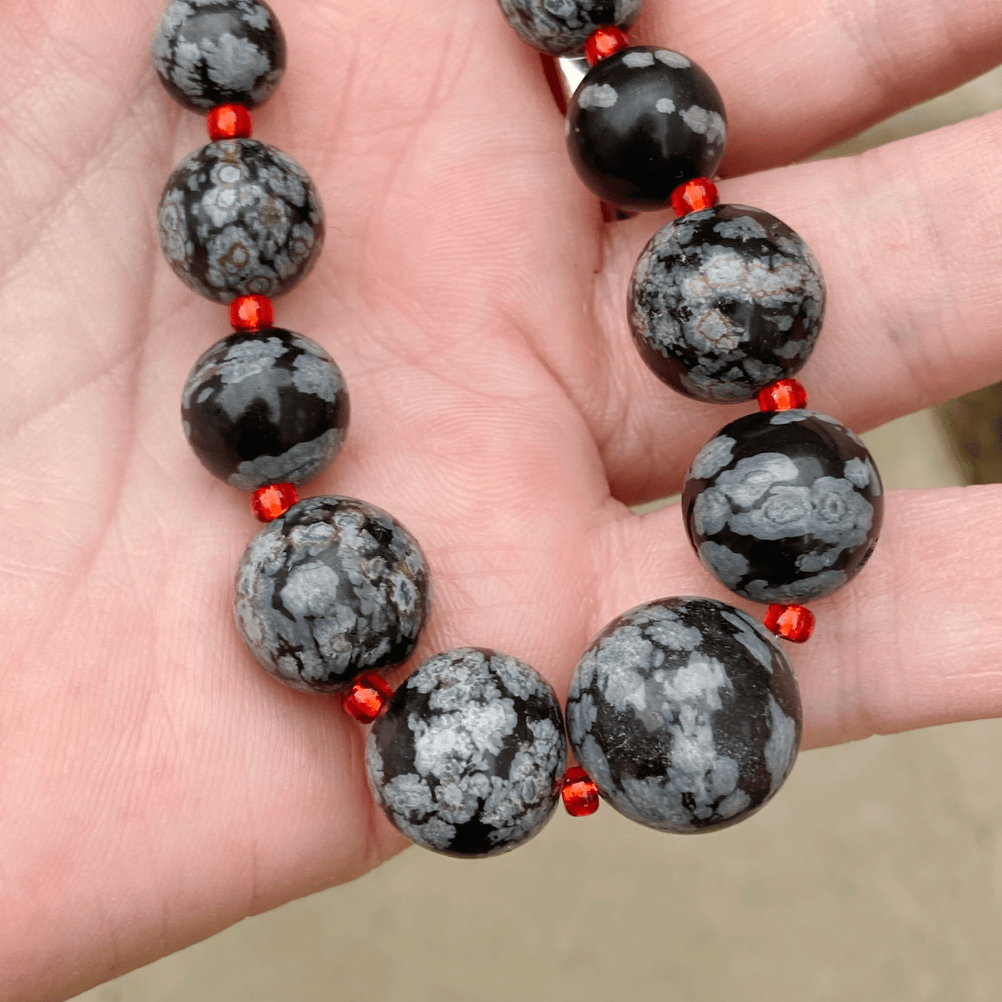 Necklace Snowflake Obsidian Necklace Set Jewelz Galore Snowflake Obsidian Necklace Set | Jewelz Galore | Handmade Jewellery