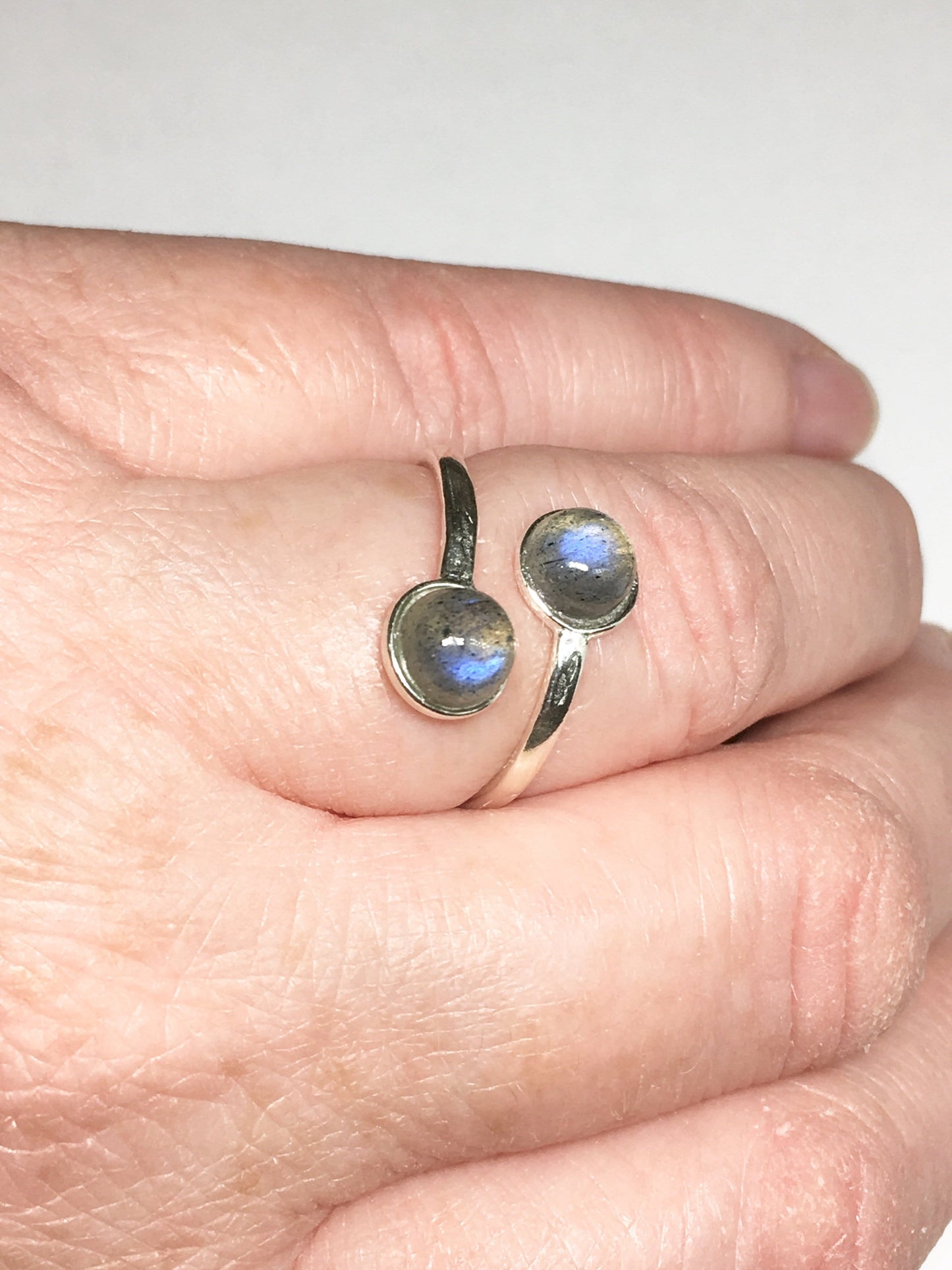 Ring Blue Flash Labradorite Cabochon Ring Jewelz Galore Ladies Labradorite Ring | Jewelz Galore | Handmade Jewellery Online