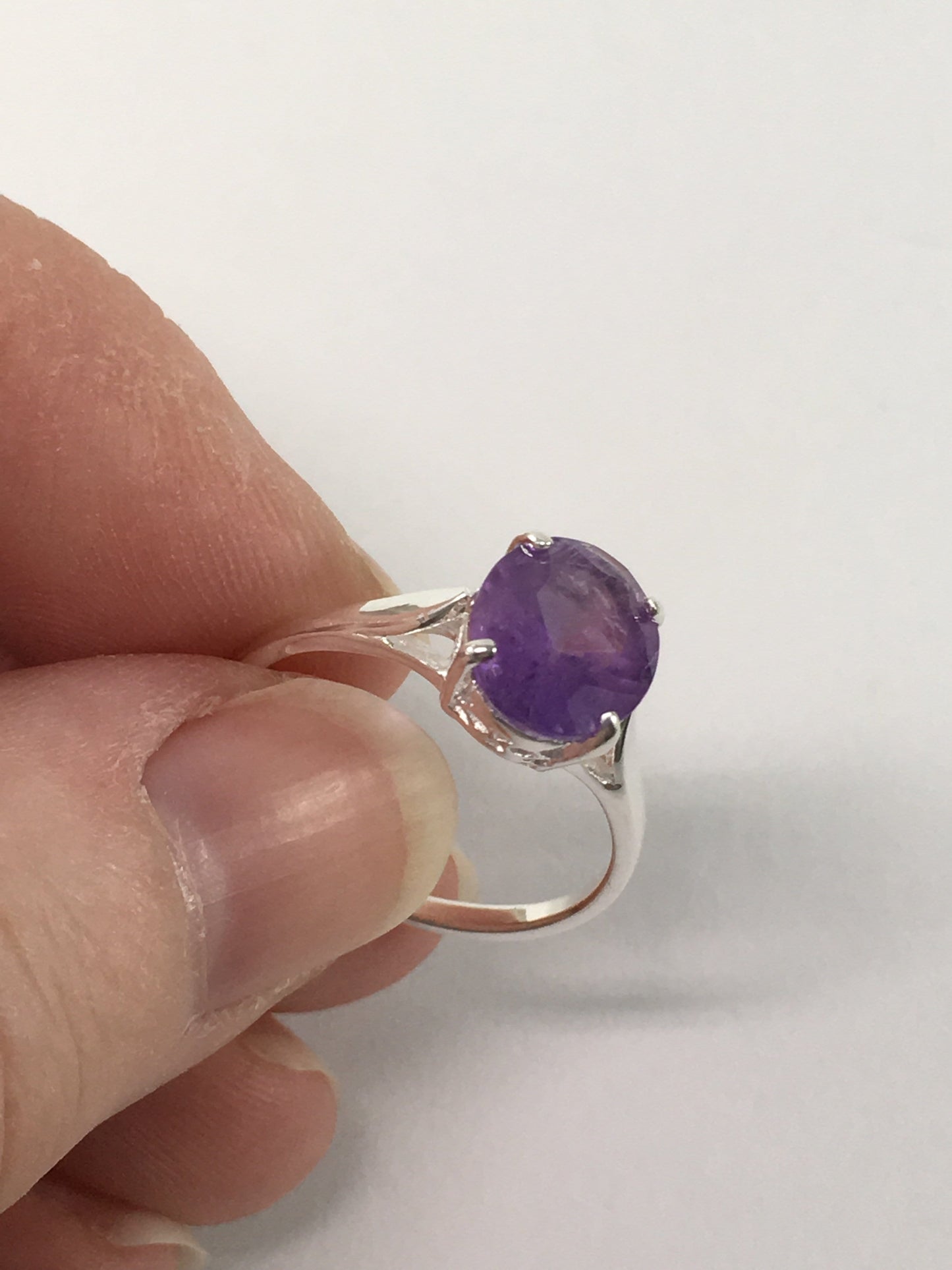 Ring Oval Faceted Amethyst And Sterling Silver Ring Jewelz Galore Ladies Oval Amethyst Ring | Jewelz Galore | Silver Jewellery Online