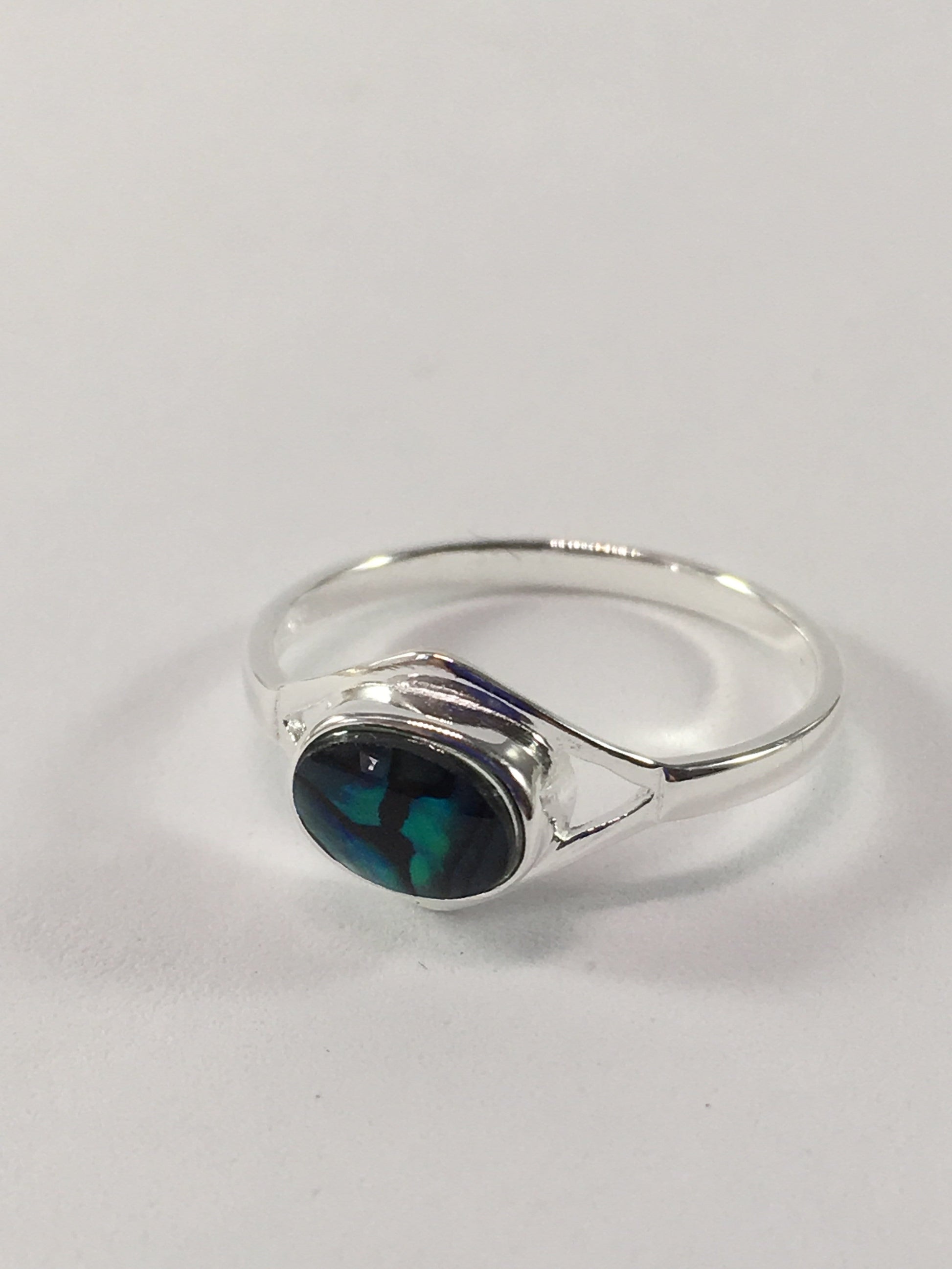 Ring Paua Shell / N Oval Gemstone And Sterling Silver Ring Jewelz Galore Sterling Silver Oval Gemstone Ring | Jewelz Galore | Ladies Jewellery