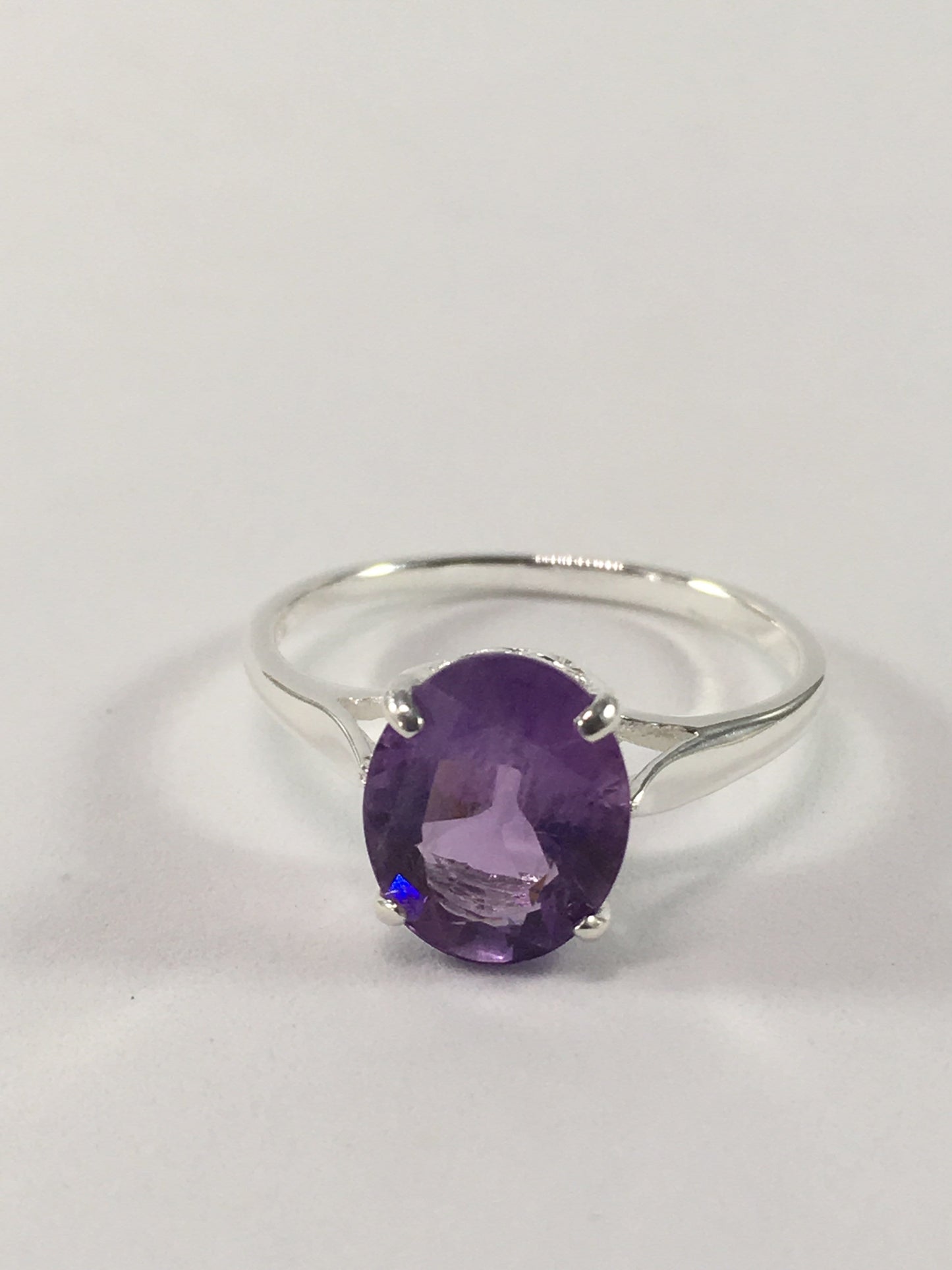 Ring Oval Faceted Amethyst And Sterling Silver Ring Jewelz Galore Ladies Oval Amethyst Ring | Jewelz Galore | Silver Jewellery Online
